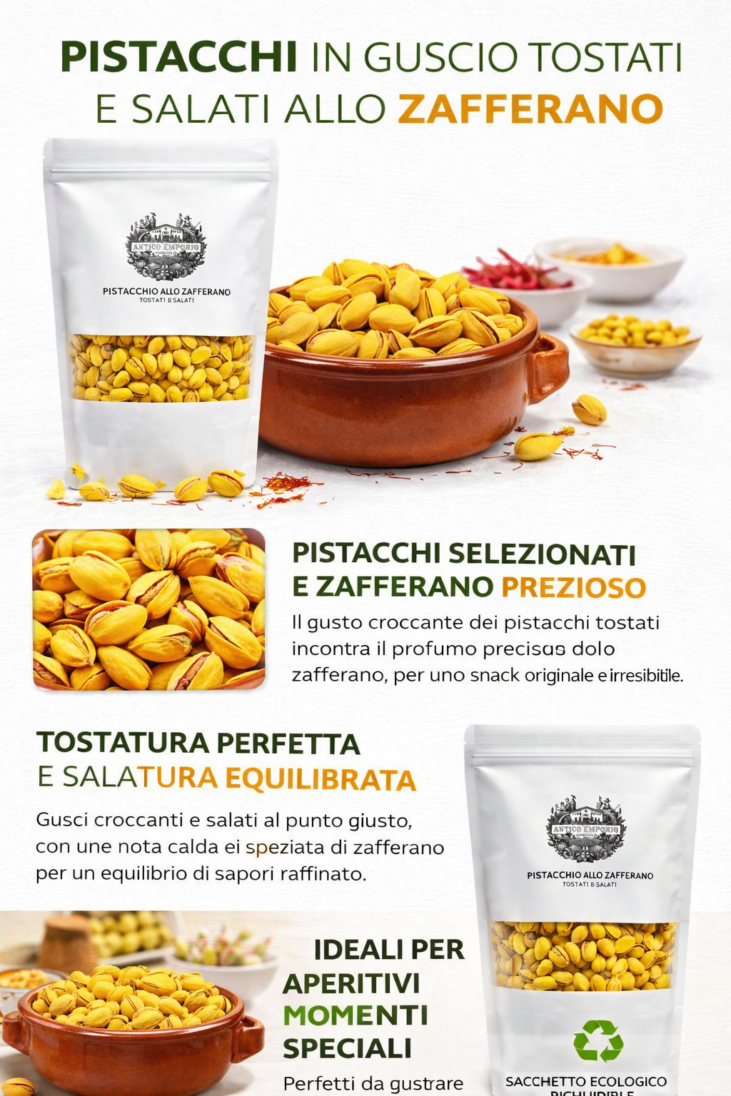 Pistacchio Tostato e Salato allo Zafferano