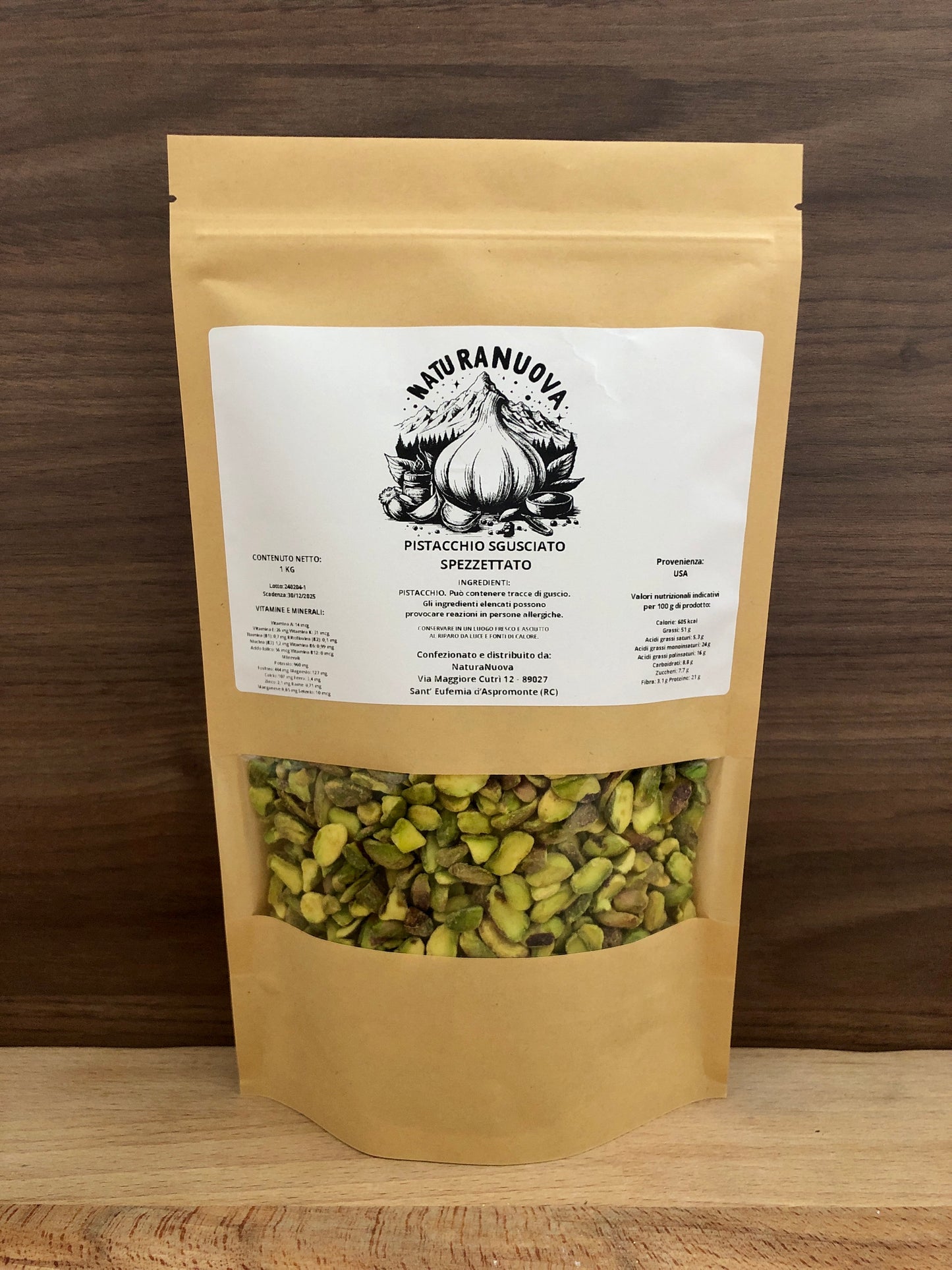 Pistacchio Sgusciato Spezzettato a Metà 1 Kg - Qualità Premium -