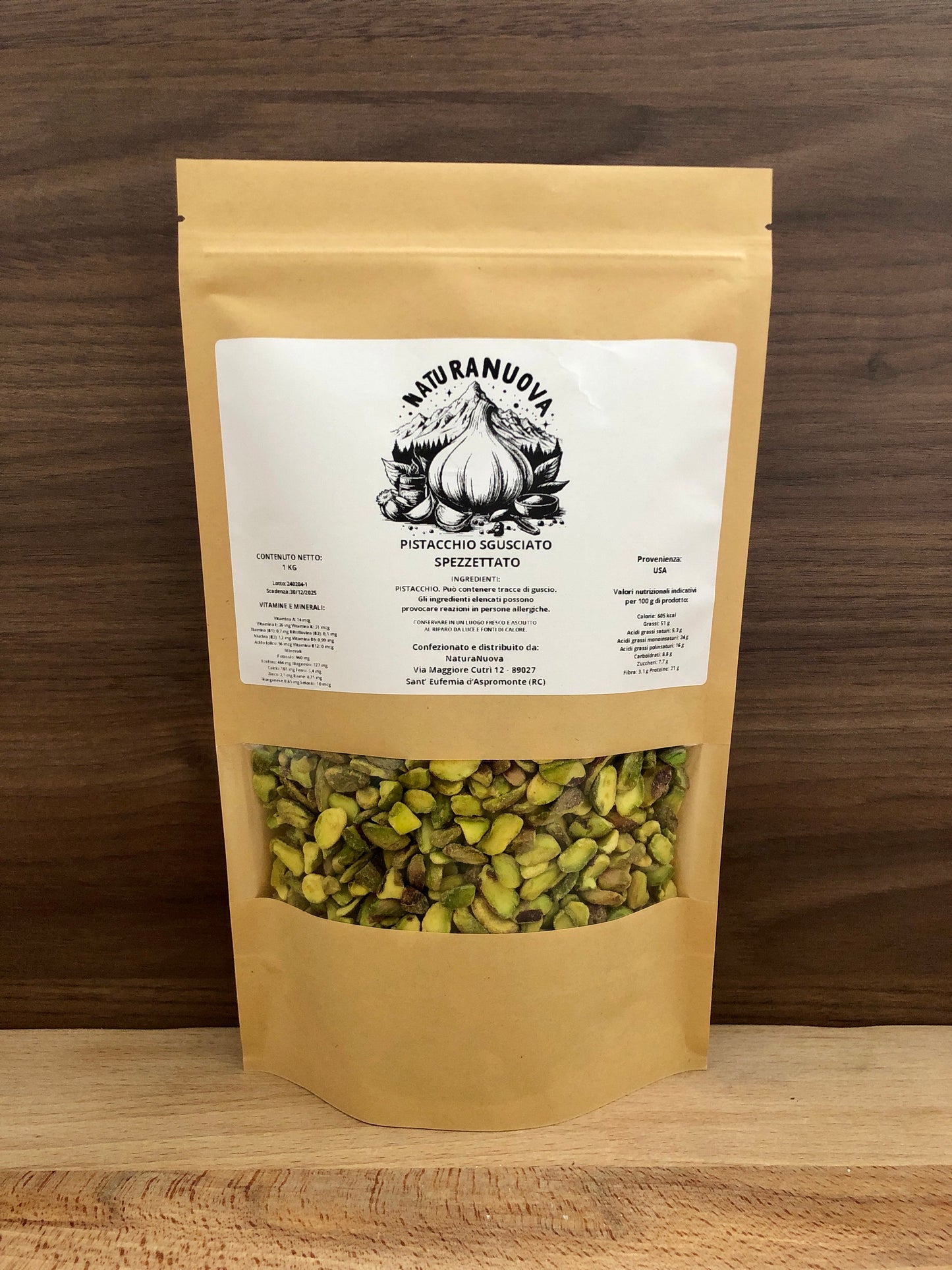 Pistacchio Sgusciato Spezzettato a Metà 1 Kg - Qualità Premium -