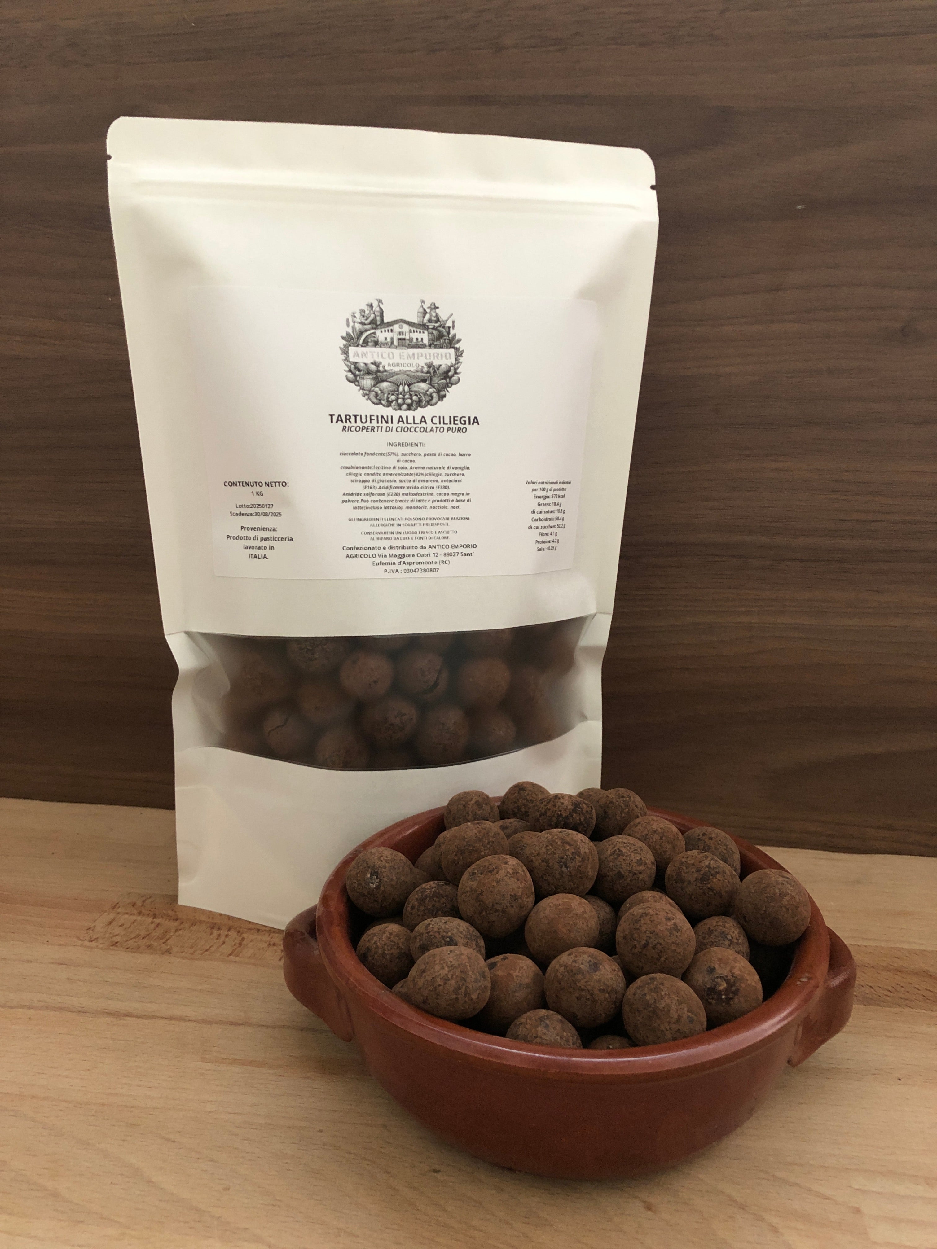 Tartufini alla Ciliegia Ricoperti di Cioccolato Puro