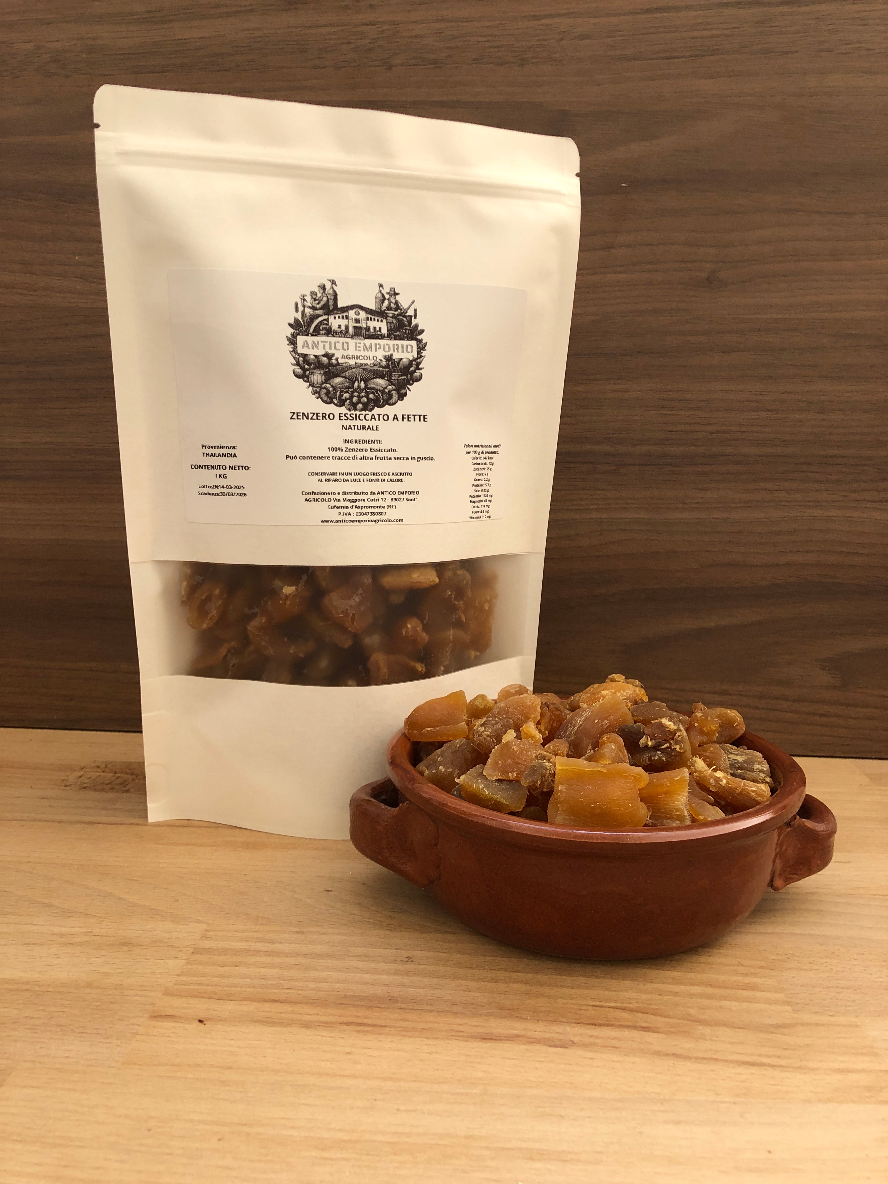 Zenzero Essiccato a Fette 100%Naturale Senza Zucchero