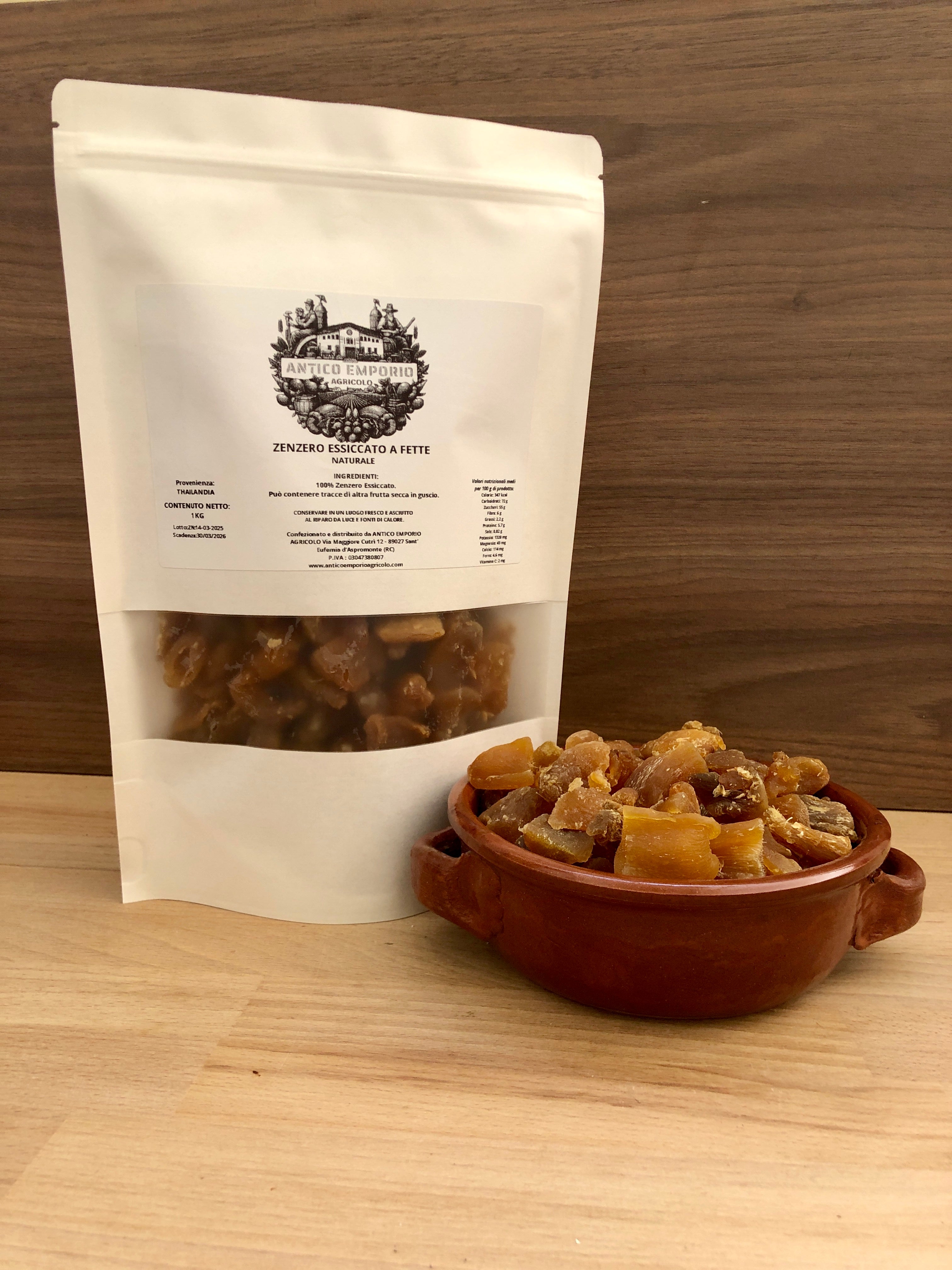 Zenzero Essiccato a Fette 100%Naturale Senza Zucchero