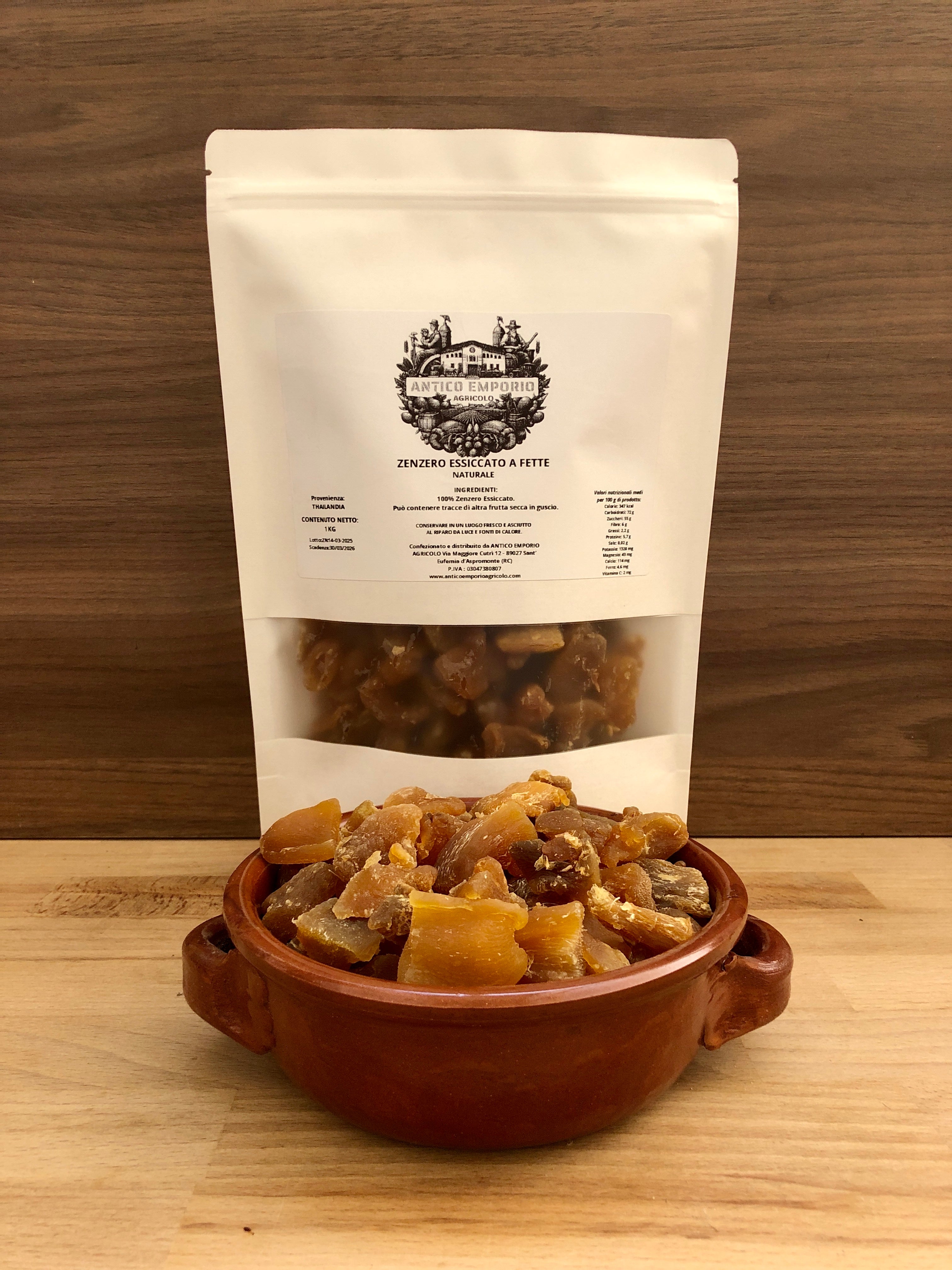 Zenzero Essiccato a Fette 100%Naturale Senza Zucchero