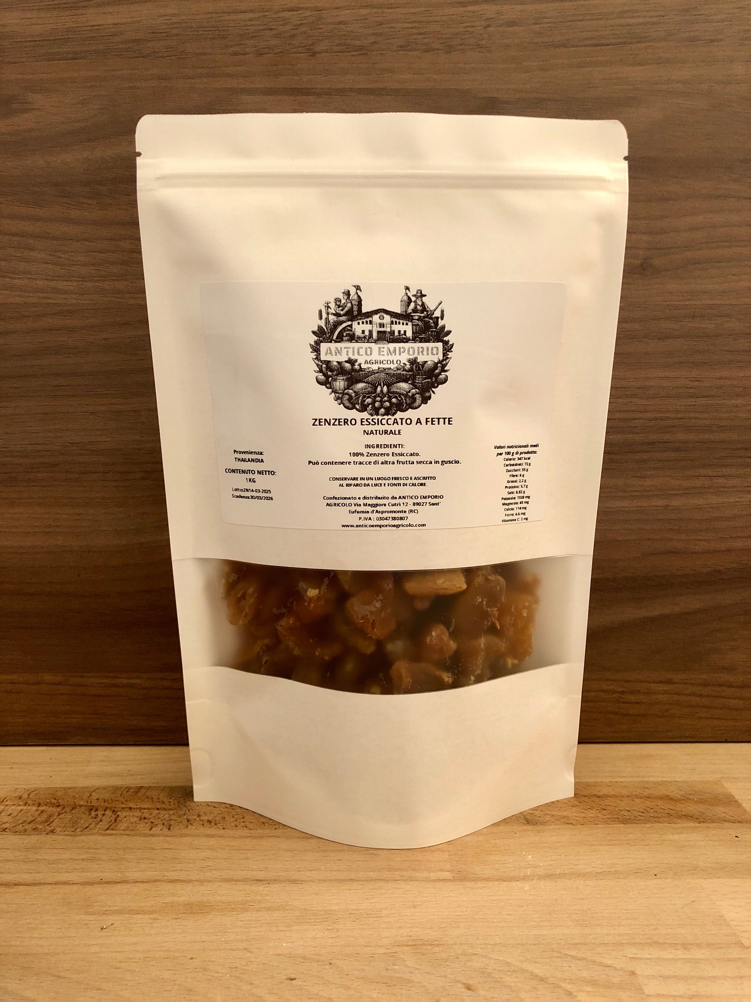 Zenzero Essiccato a Fette 100%Naturale Senza Zucchero