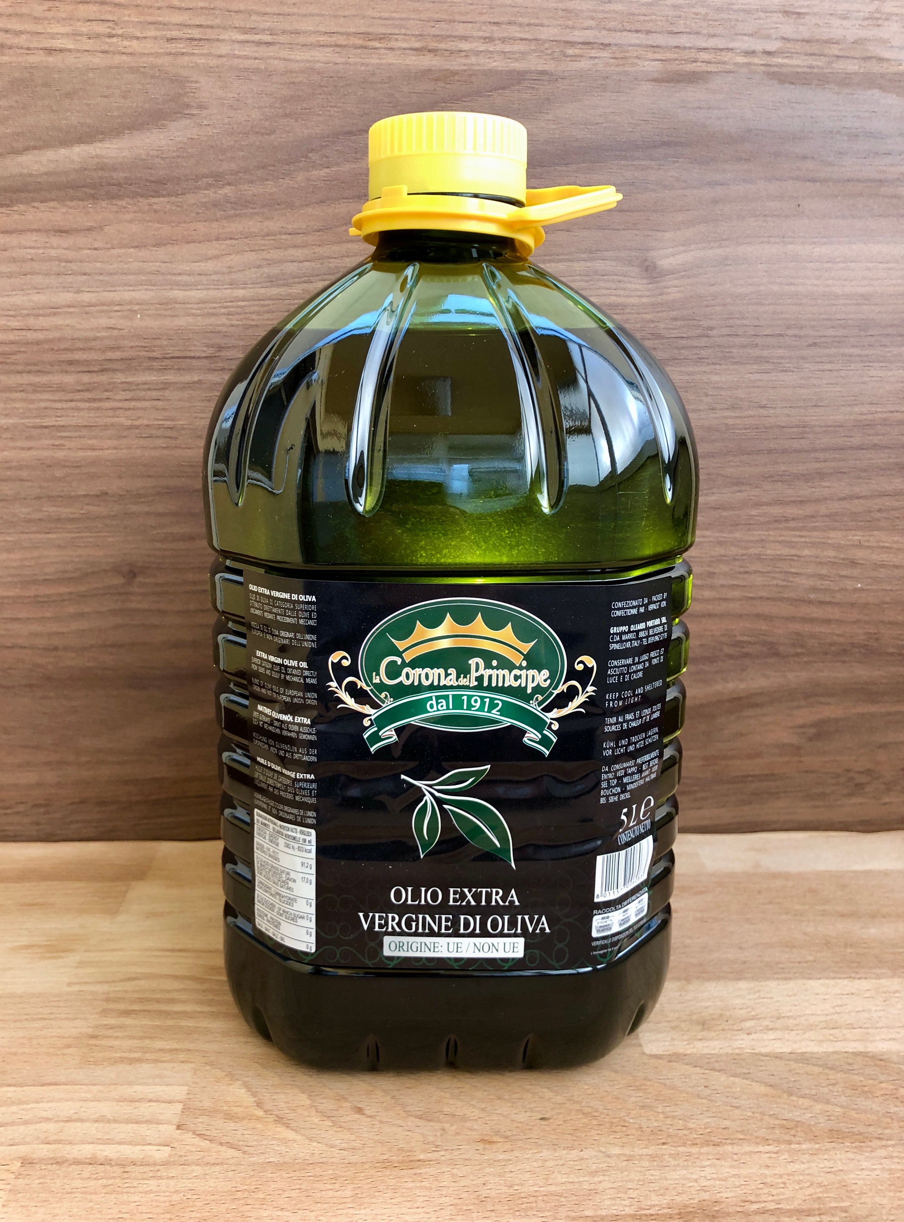 Olio Extravergine di Oliva Naturale in PET 5 Litri – Uso Quotidiano e Cucina Professionale