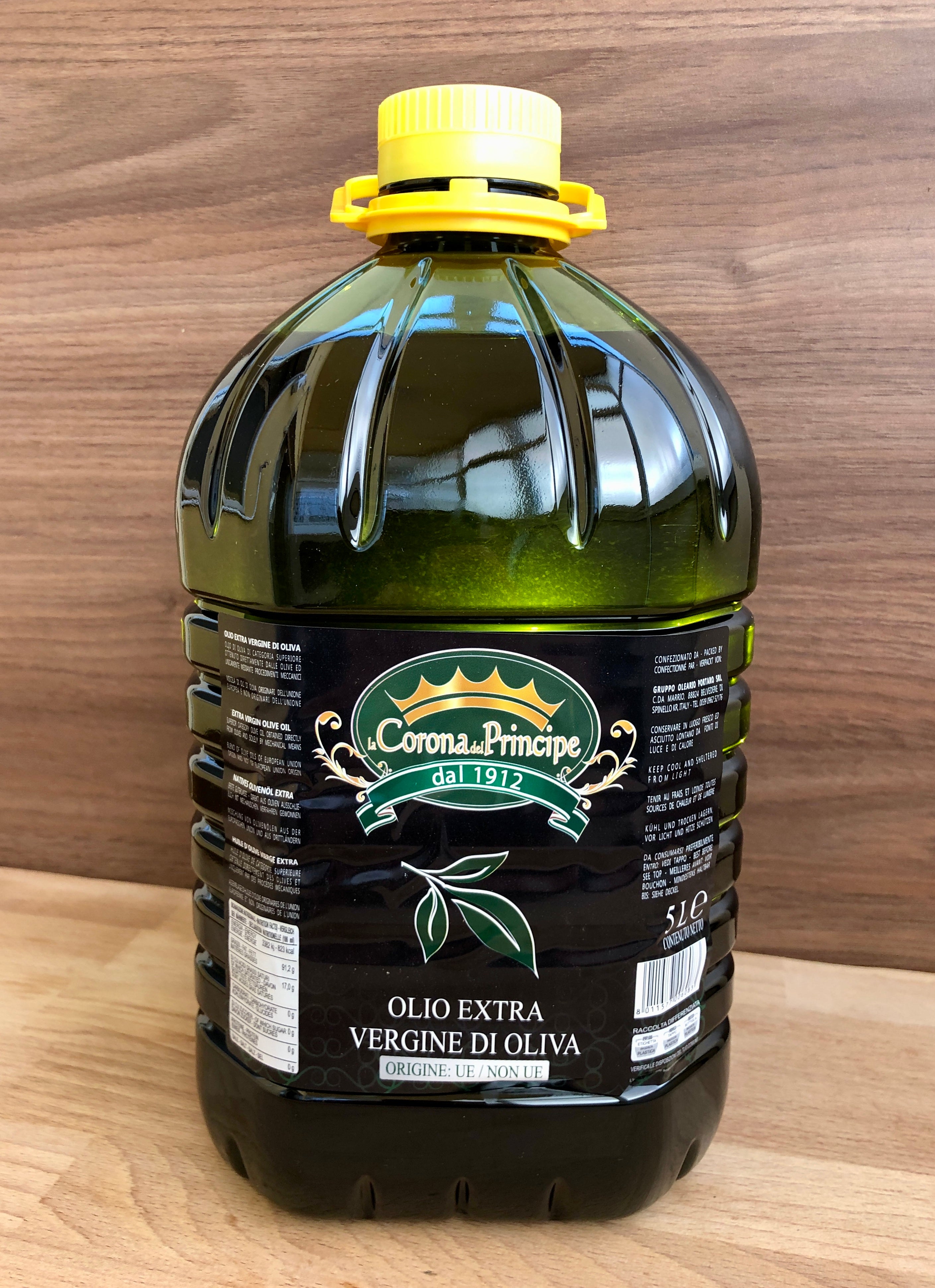 Olio Extravergine di Oliva Naturale in PET 5 Litri – Uso Quotidiano e Cucina Professionale