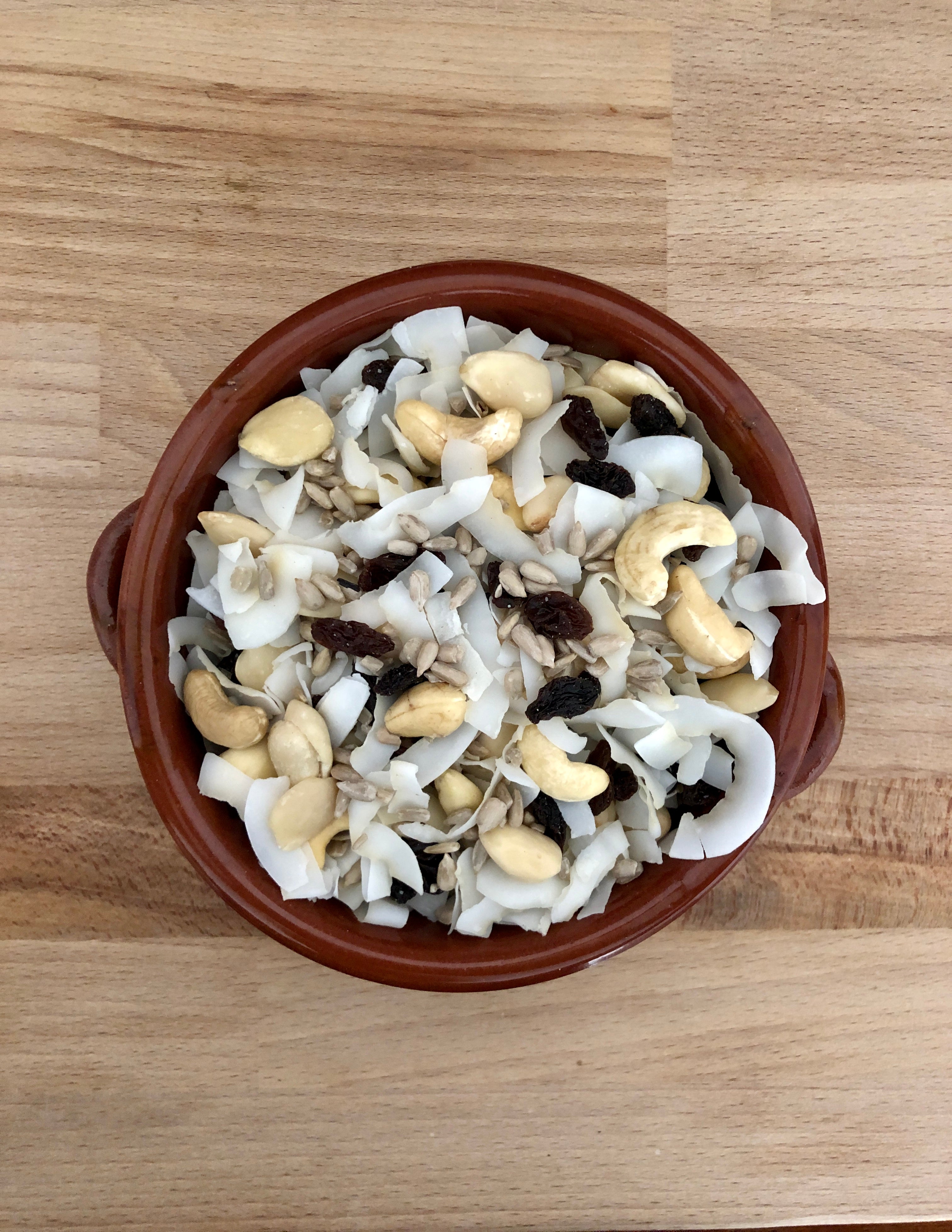 "🍇🥥 Sunny Mix " - Mix di Frutta Secca ESTIVO con Mandorle Pelate, Anacardi Naturali, Uvetta, Cocco a Scaglie e Semi di Girasole