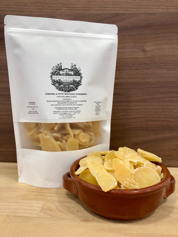 Zenzero Disidratato Naturale a Fette con Zucchero a Velo