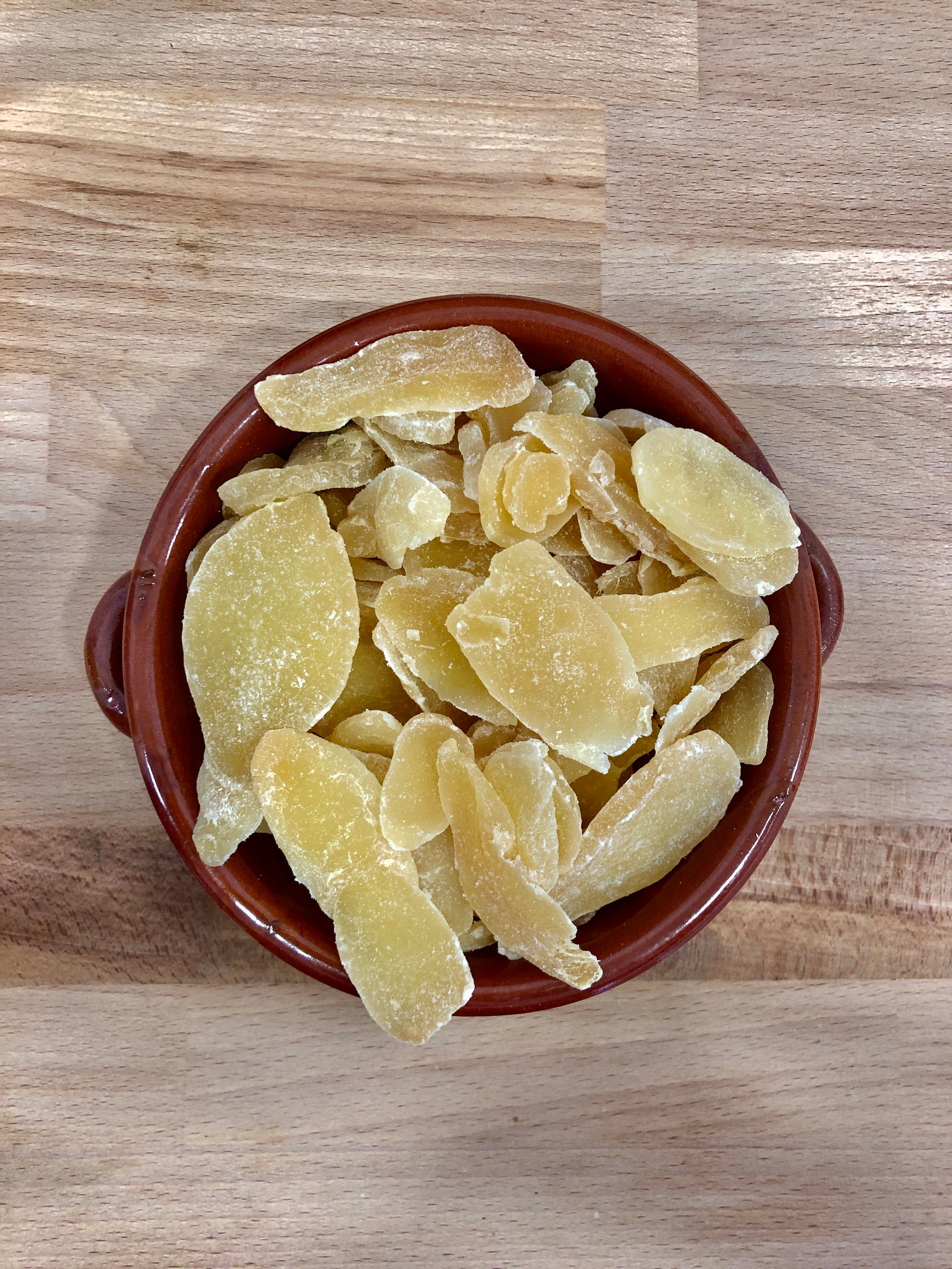 Zenzero Disidratato Naturale a Fette con Zucchero a Velo