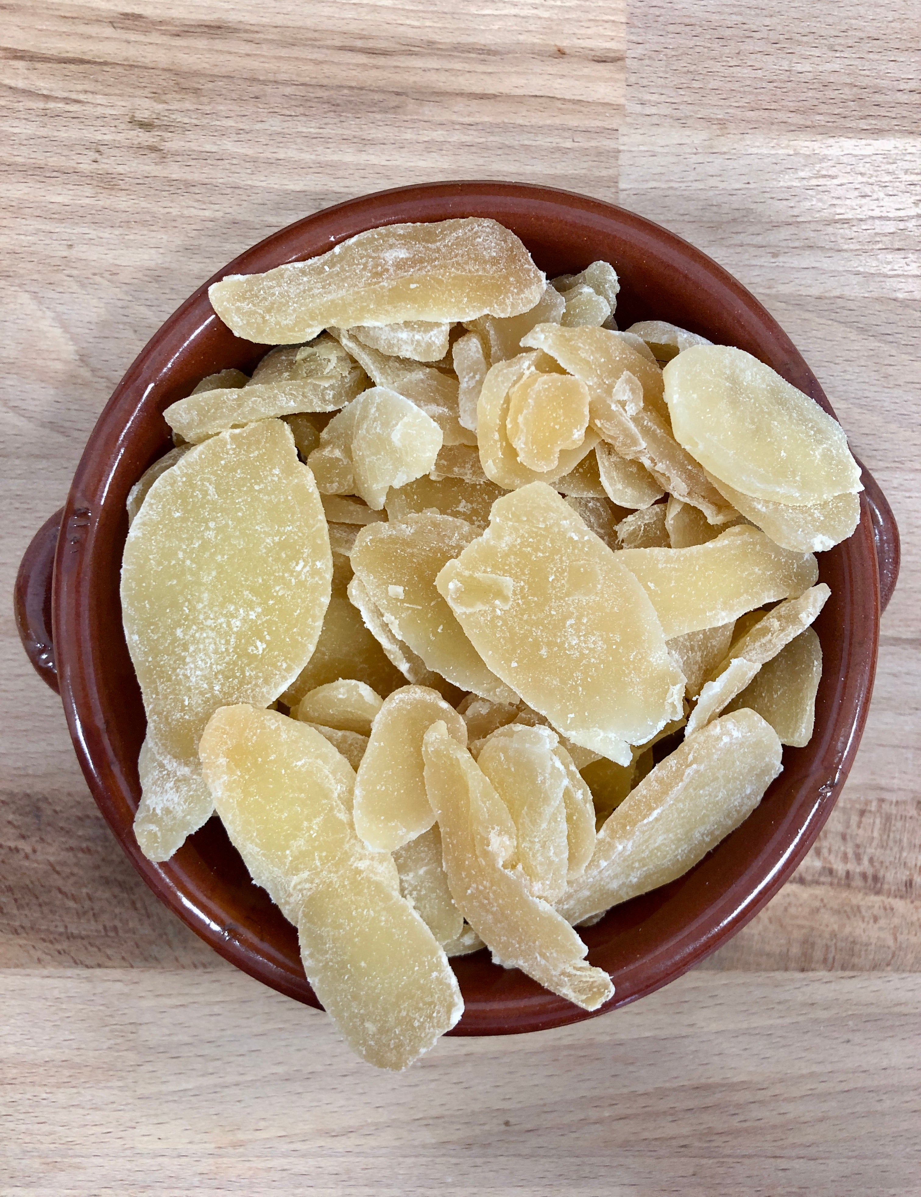 Zenzero Disidratato Naturale a Fette con Zucchero a Velo
