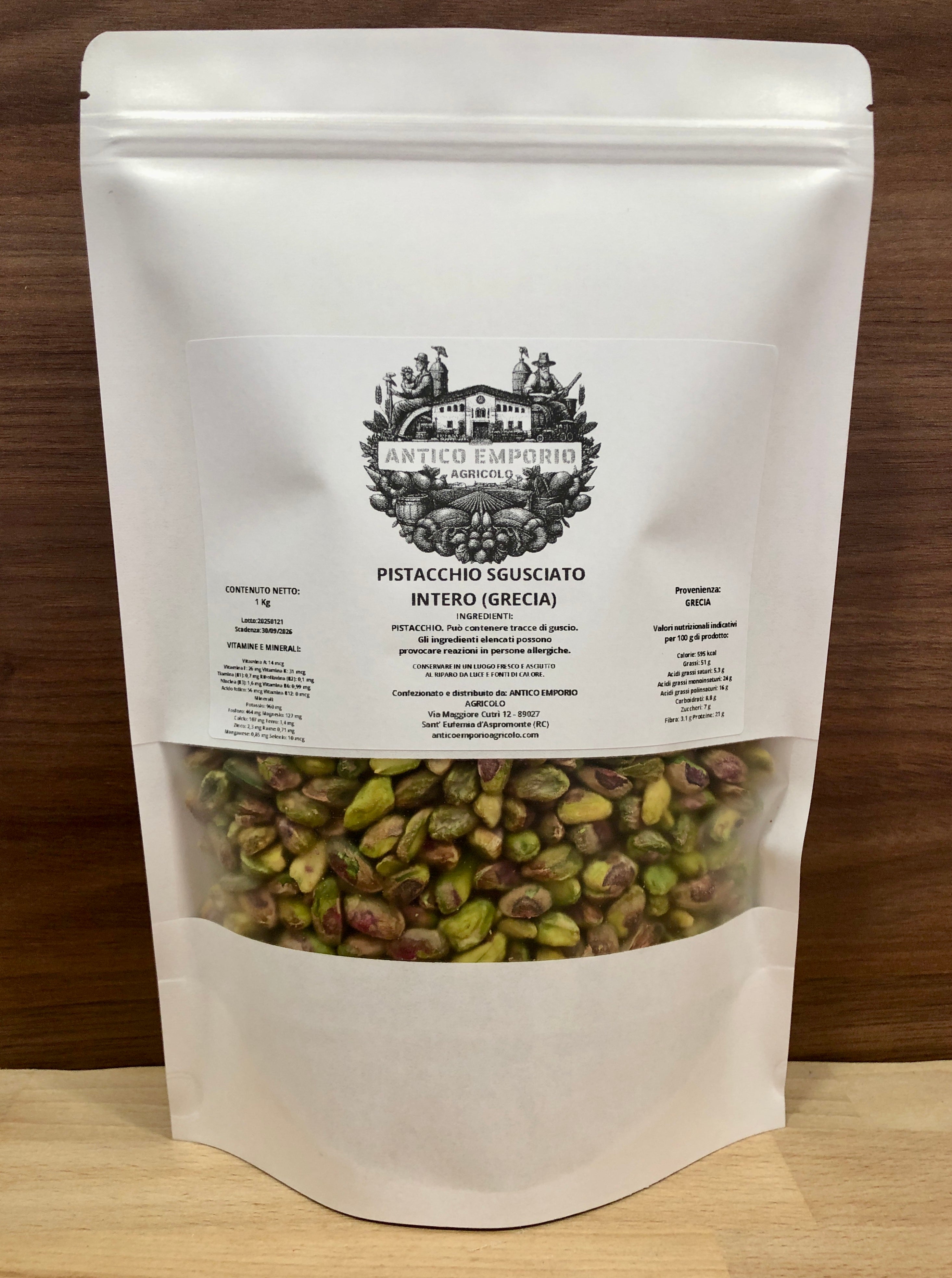 Pistacchio Sgusciato GRECIA Intero al Naturale - Non Tostato e Non Salato -