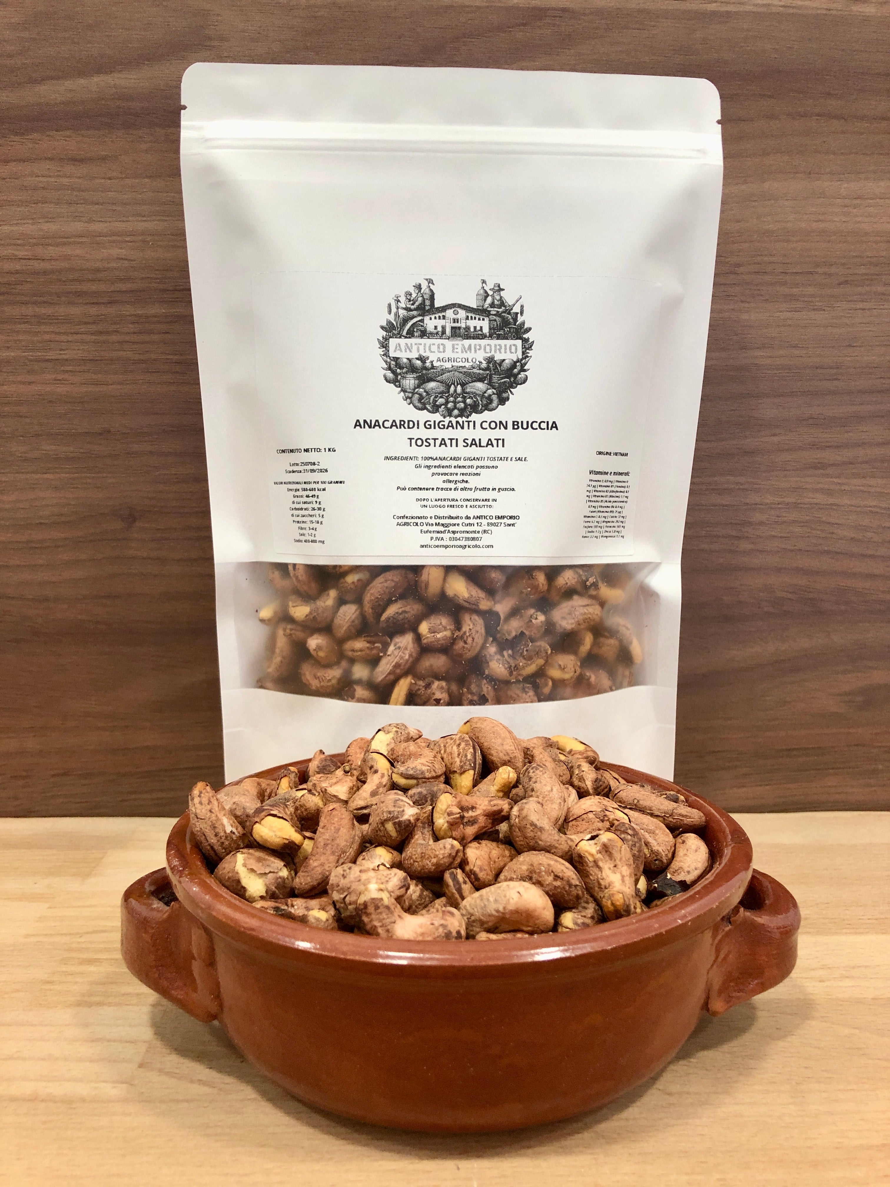 Anacardi Giganti con Buccia Tostati e Salati