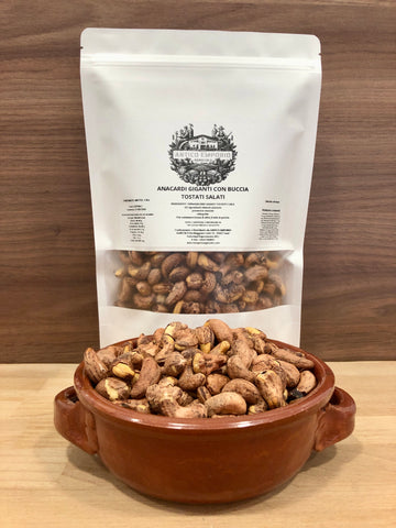 Anacardi Giganti con Buccia Tostati e Salati