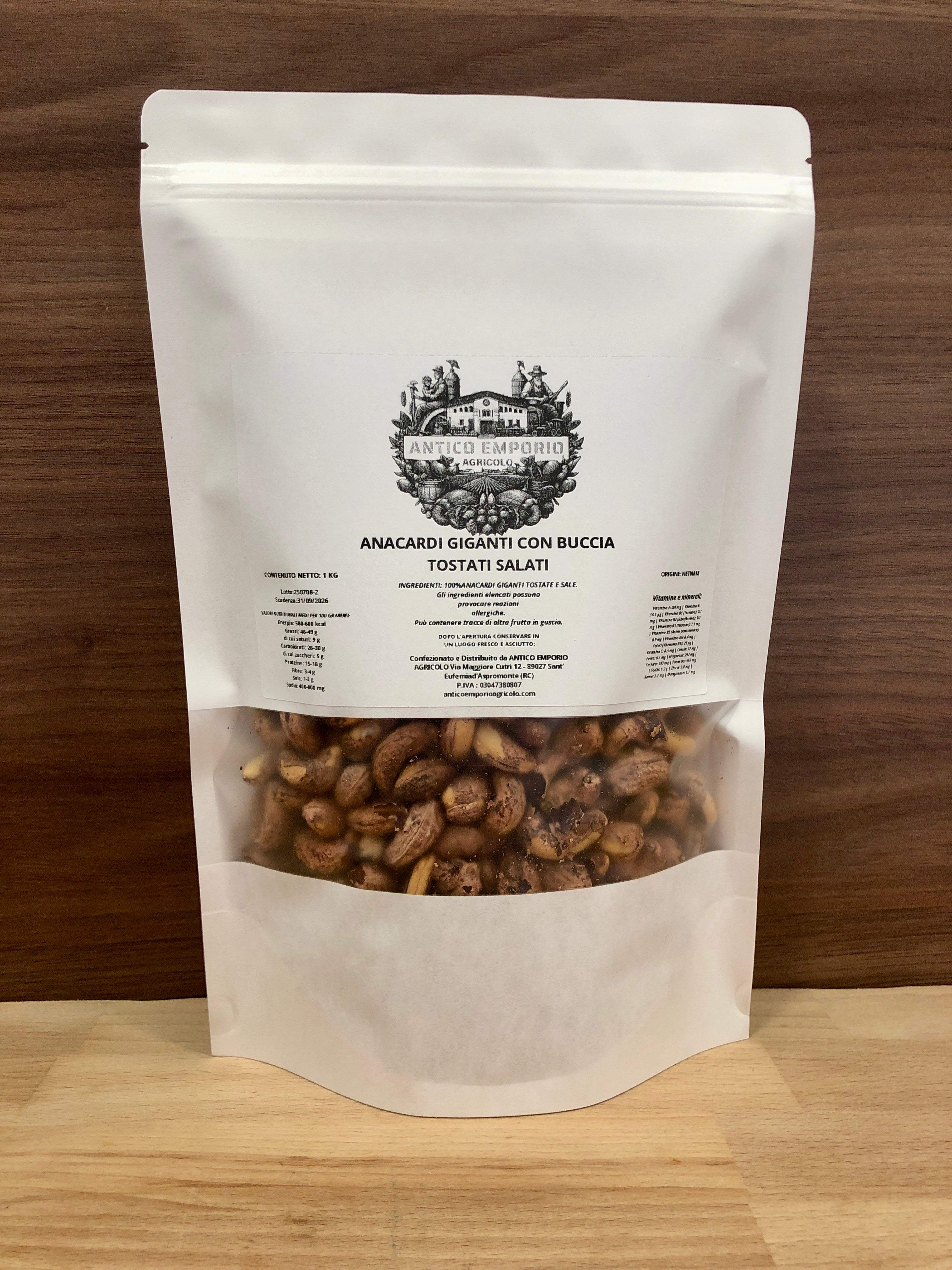 Anacardi Giganti con Buccia Tostati e Salati