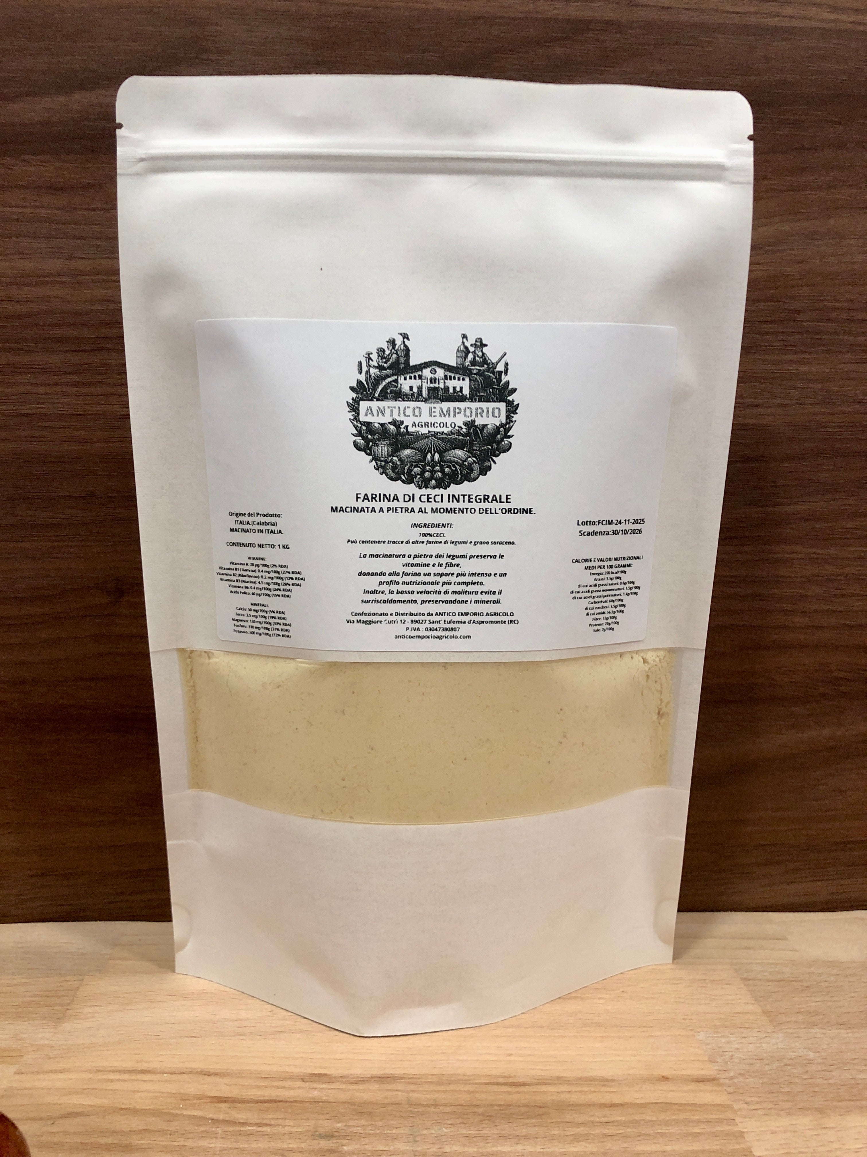 Farina di Ceci Italiani Integrale - Macinata a Pietra al Momento dell'Ordine