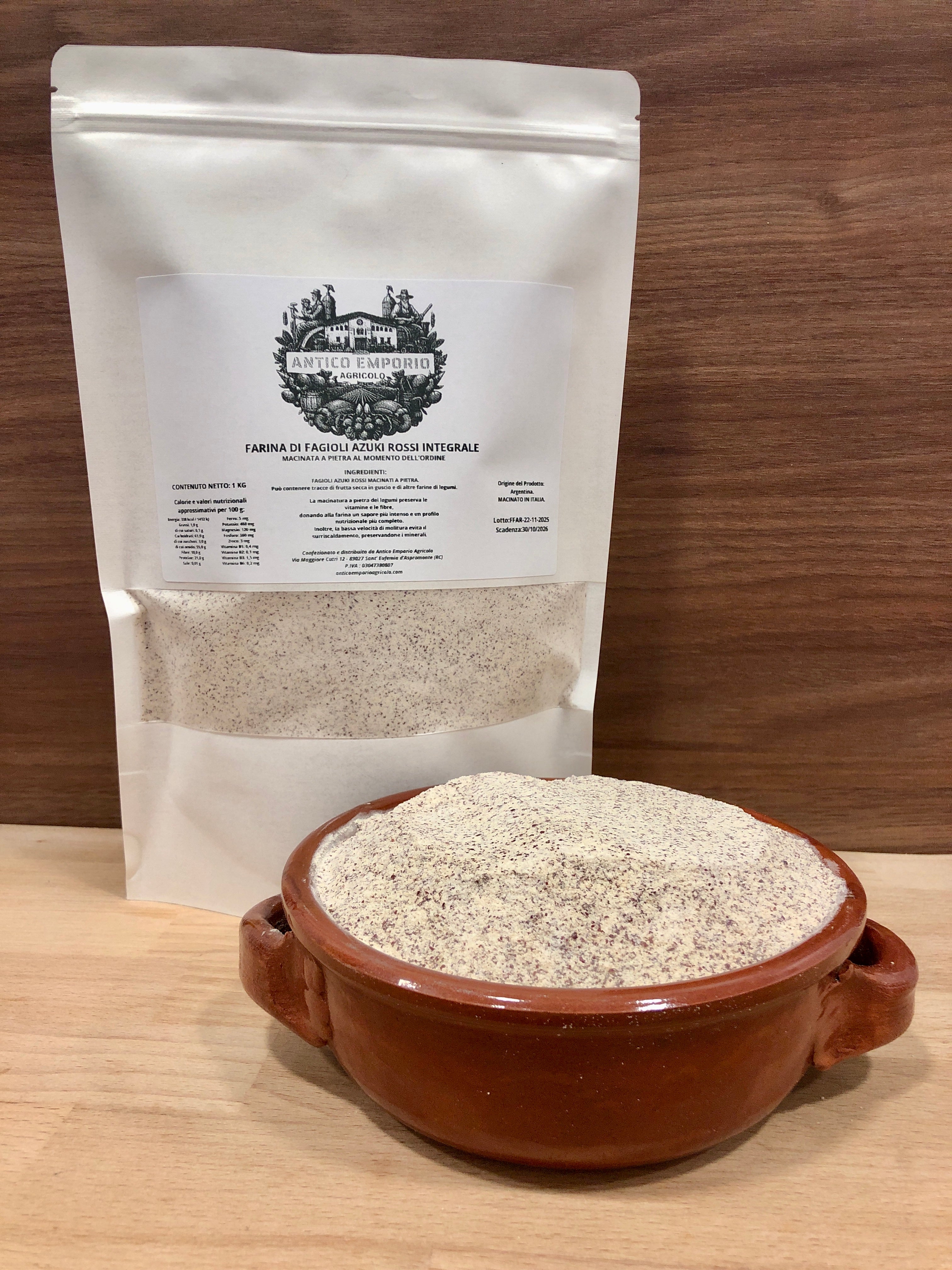 Farina di Fagioli Azuki Rossi Integrale macinata a Pietra al momento dell'ordine