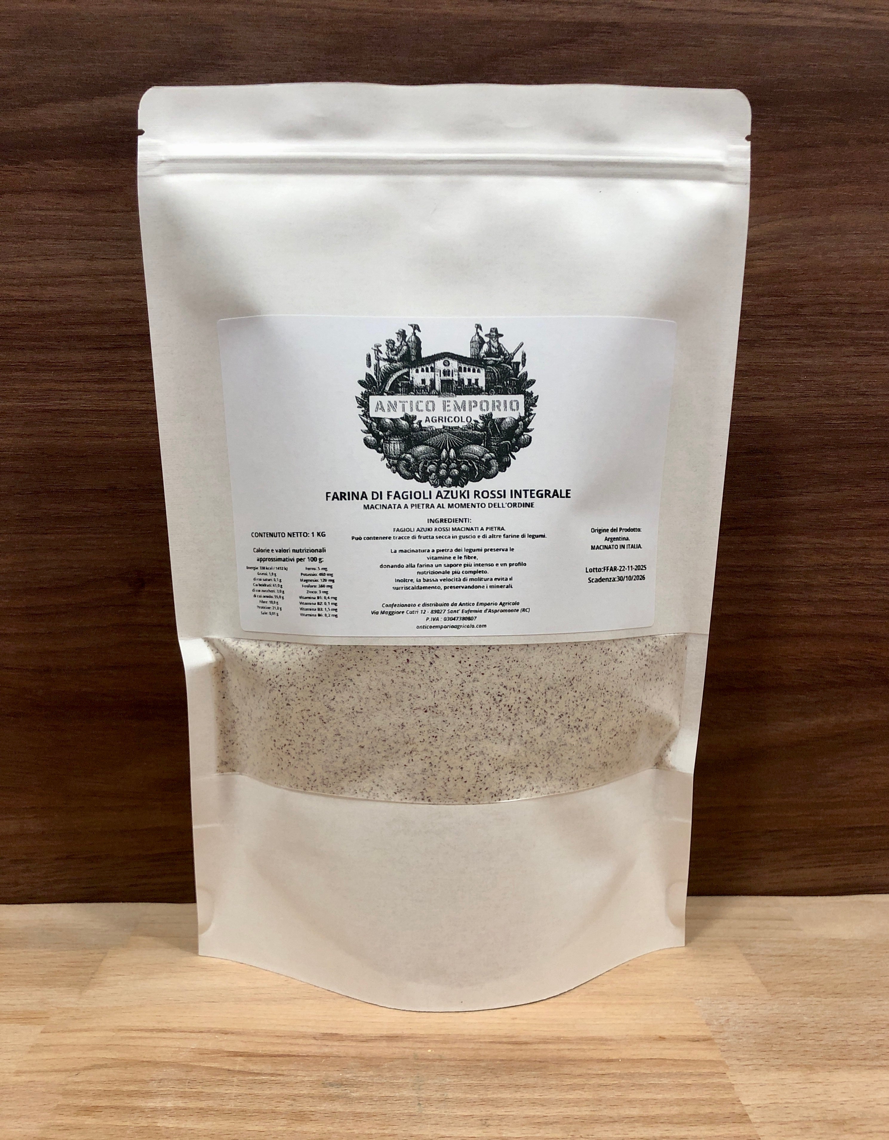 Farina di Fagioli Azuki Rossi Integrale macinata a Pietra al momento dell'ordine