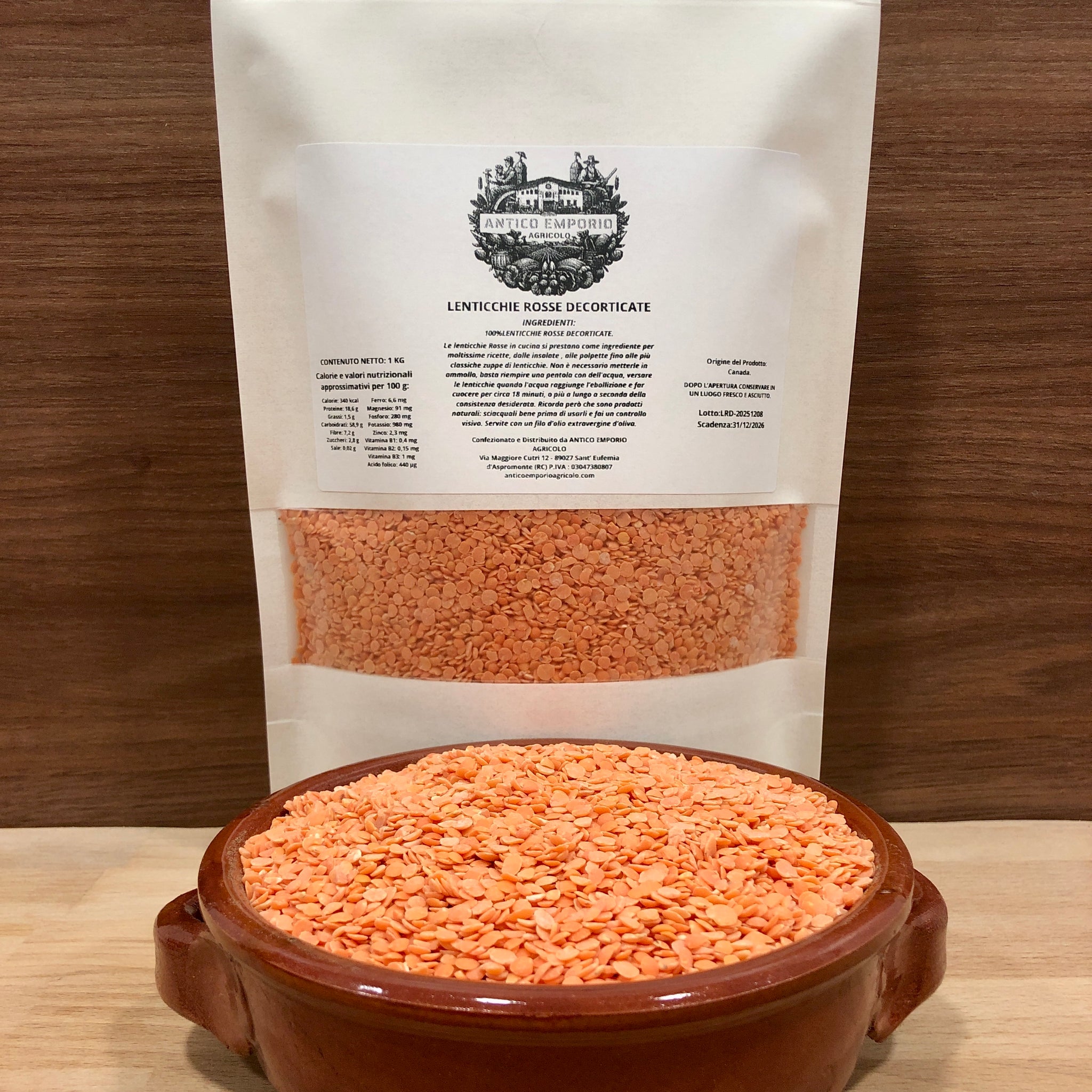 Lenticchie Rosse Decorticate - Selezionate - Naturali -