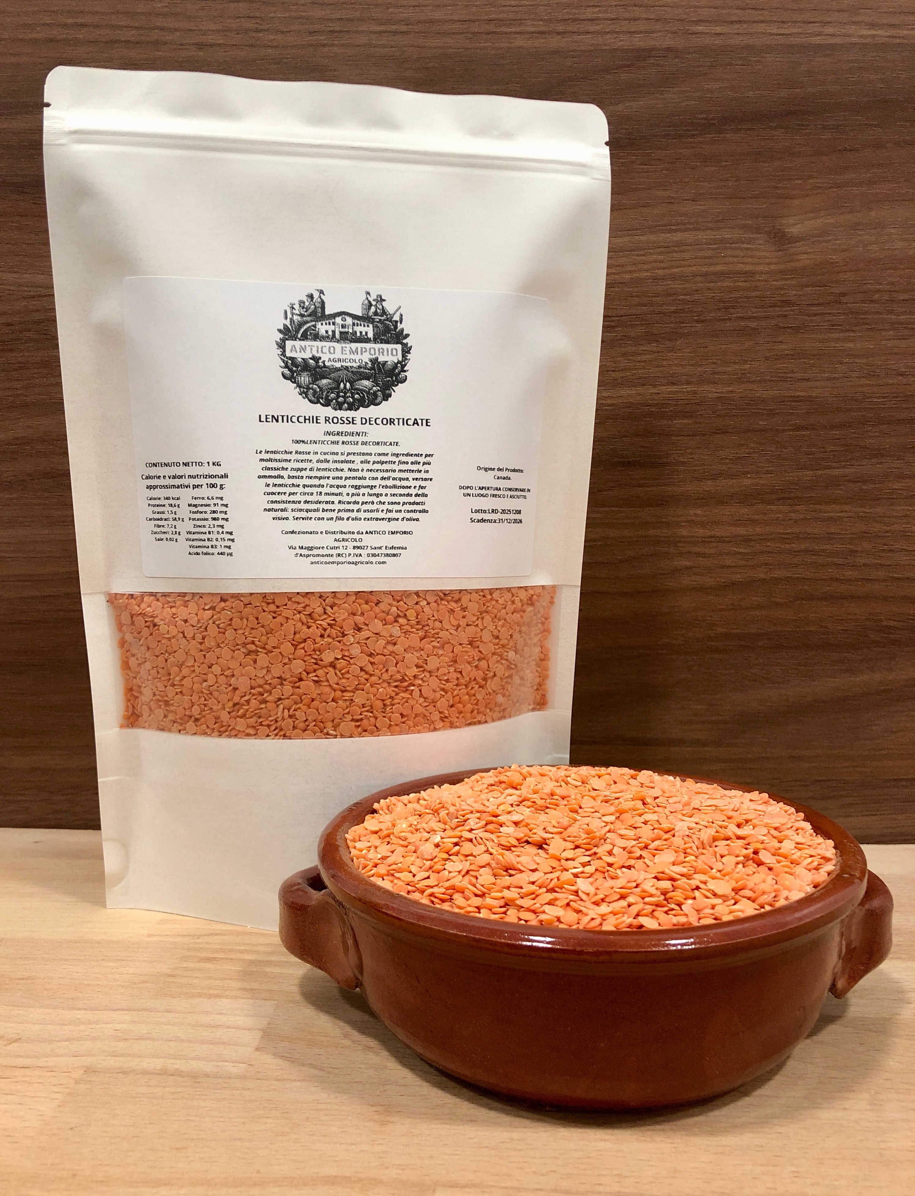 Lenticchie Rosse Decorticate - Selezionate - Naturali -