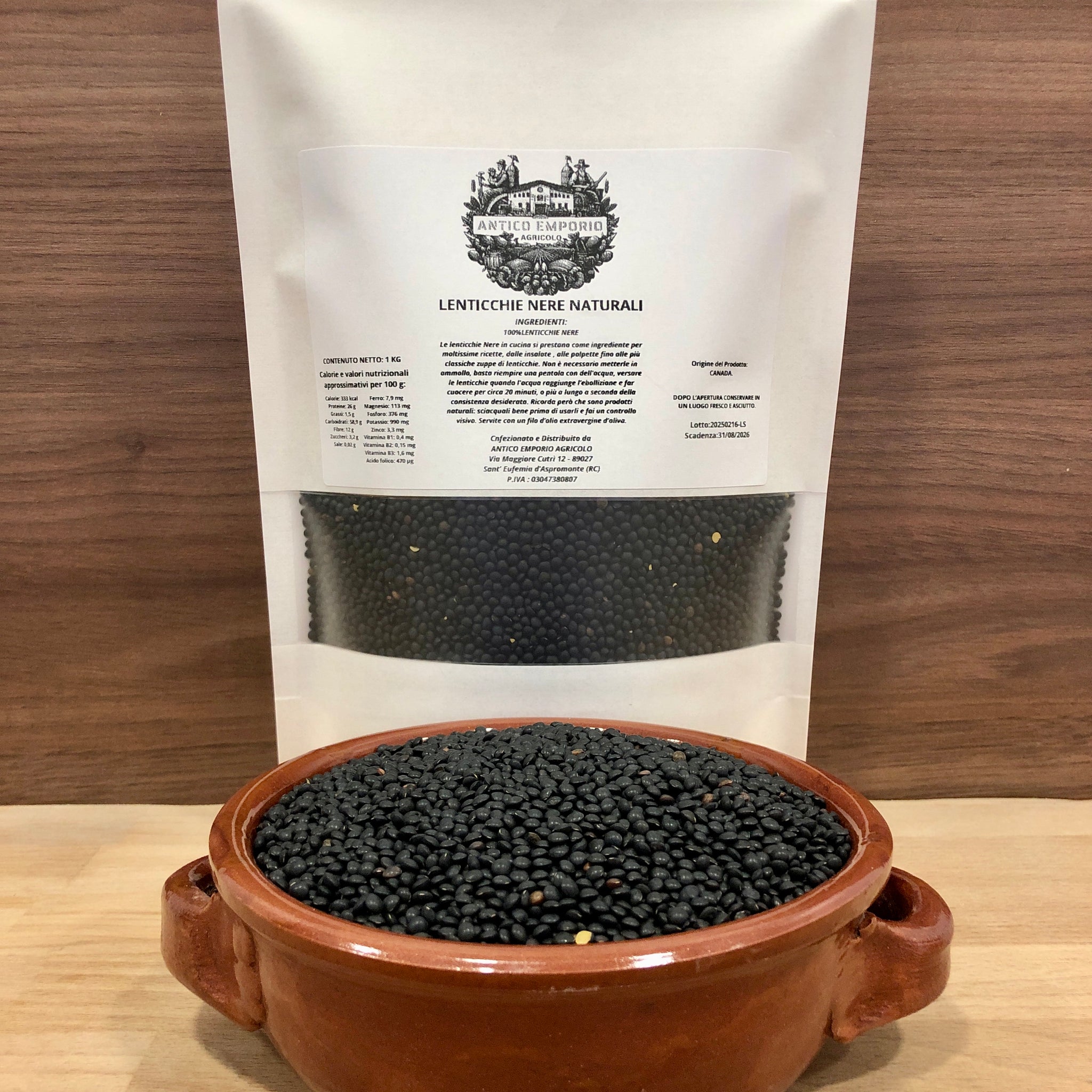 Lenticchie Nere Secche Naturali