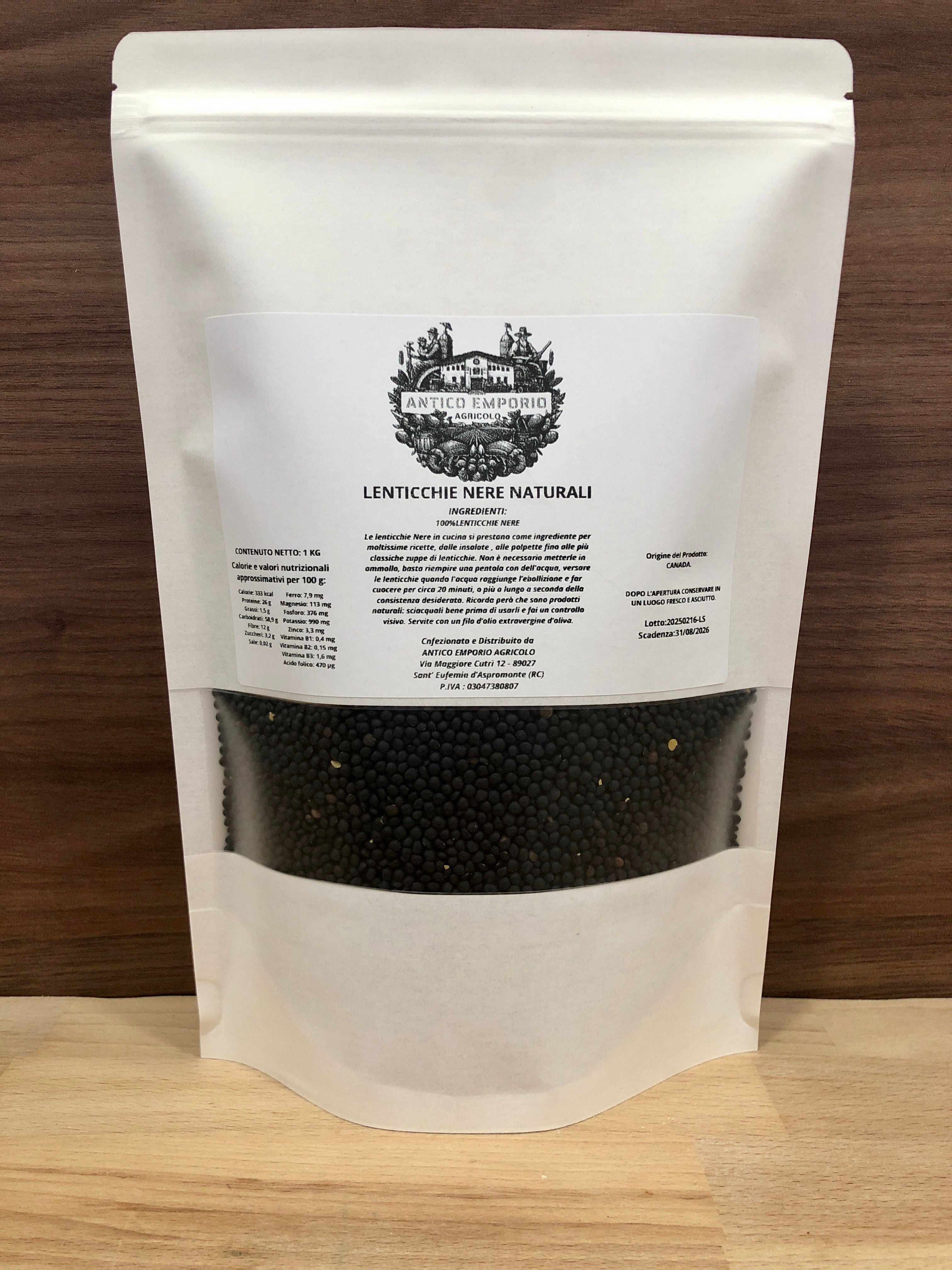Lenticchie Nere Secche Naturali