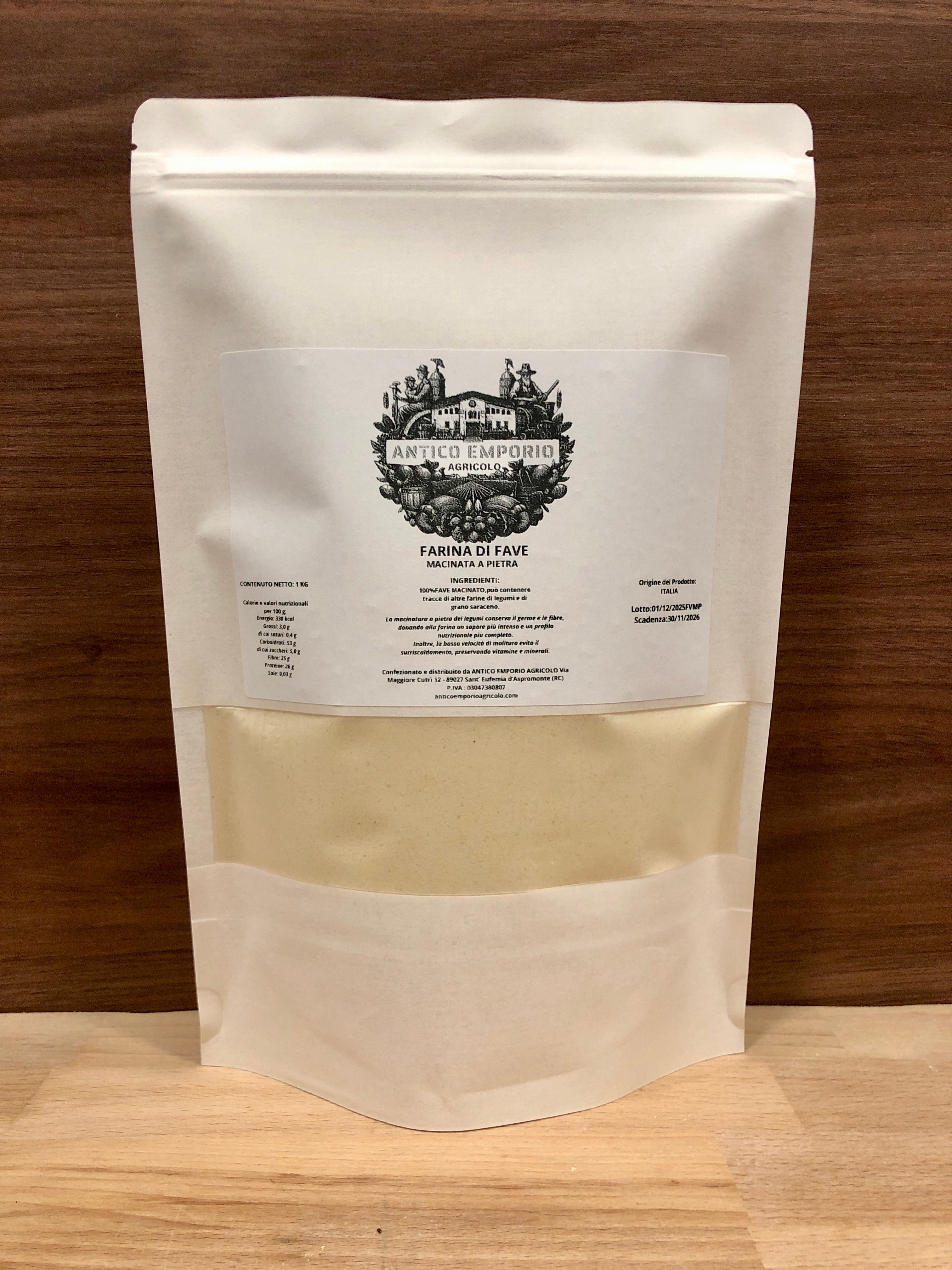 Farina di Fave Decorticate Macinata a Pietra al Momento dell'Ordine