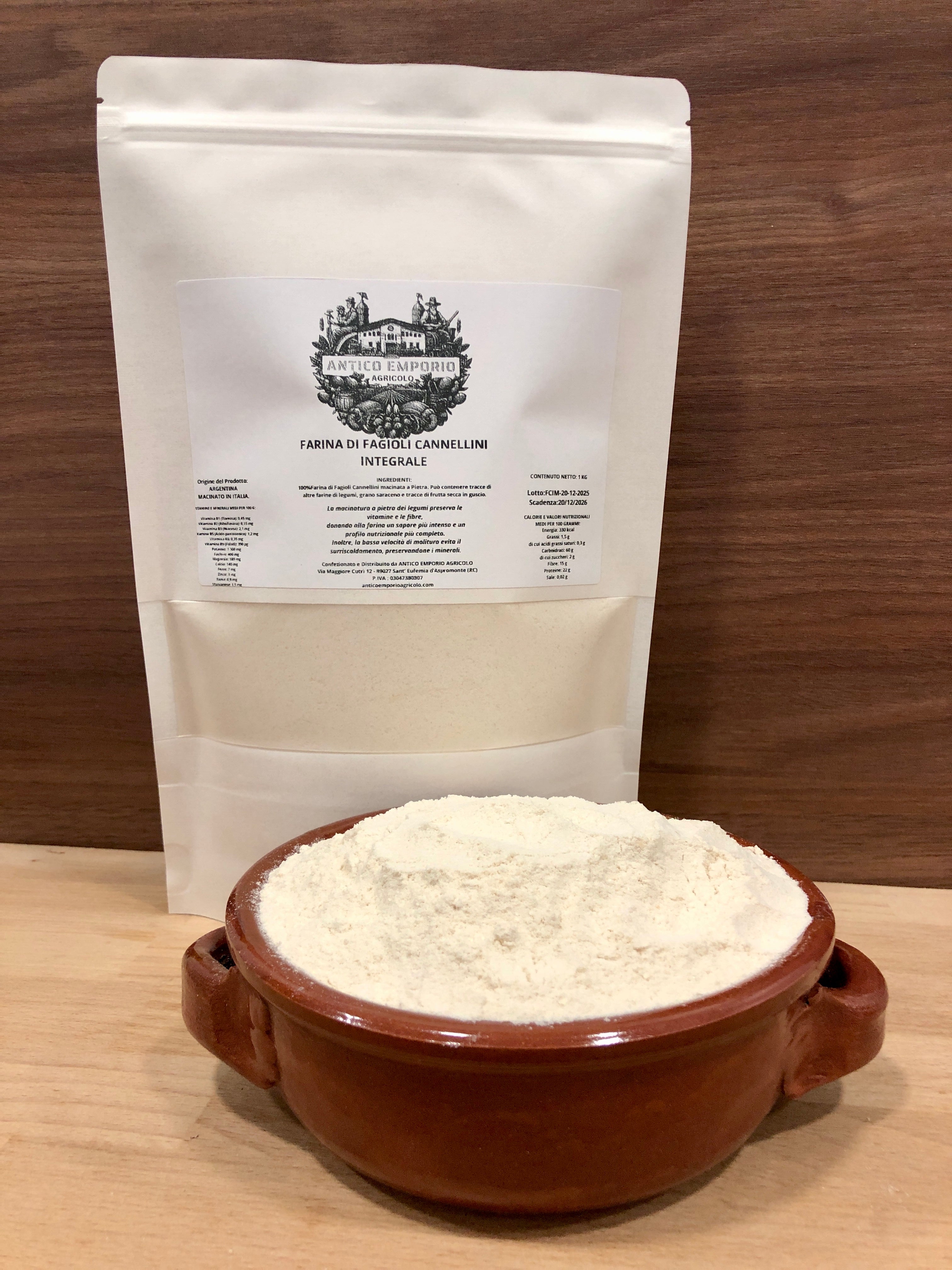Farina di Fagioli Cannellini Integrale - Macinata a Pietra