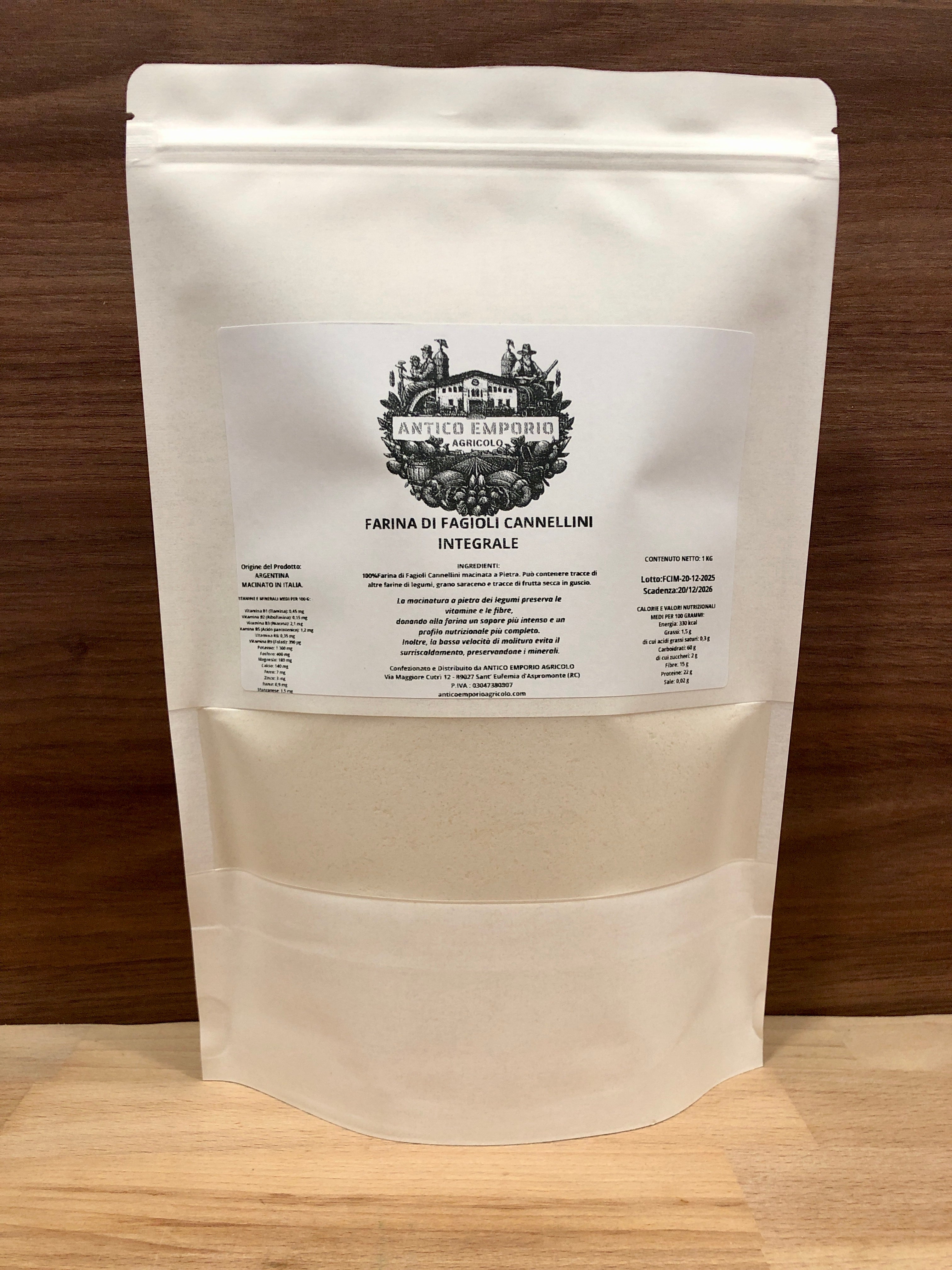 Farina di Fagioli Cannellini Integrale - Macinata a Pietra