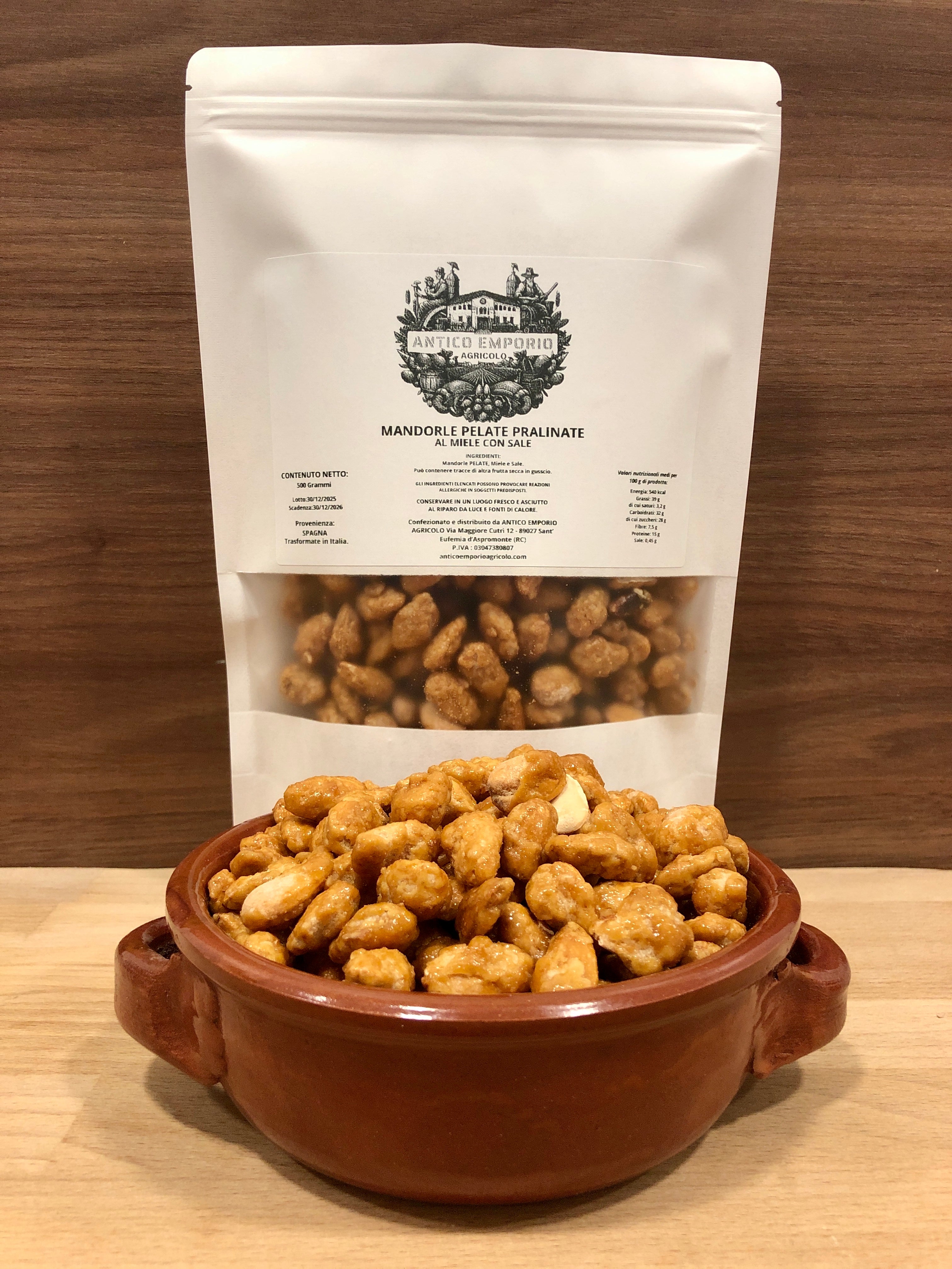 Mandorle Pelate Pralinate al Miele con Sale