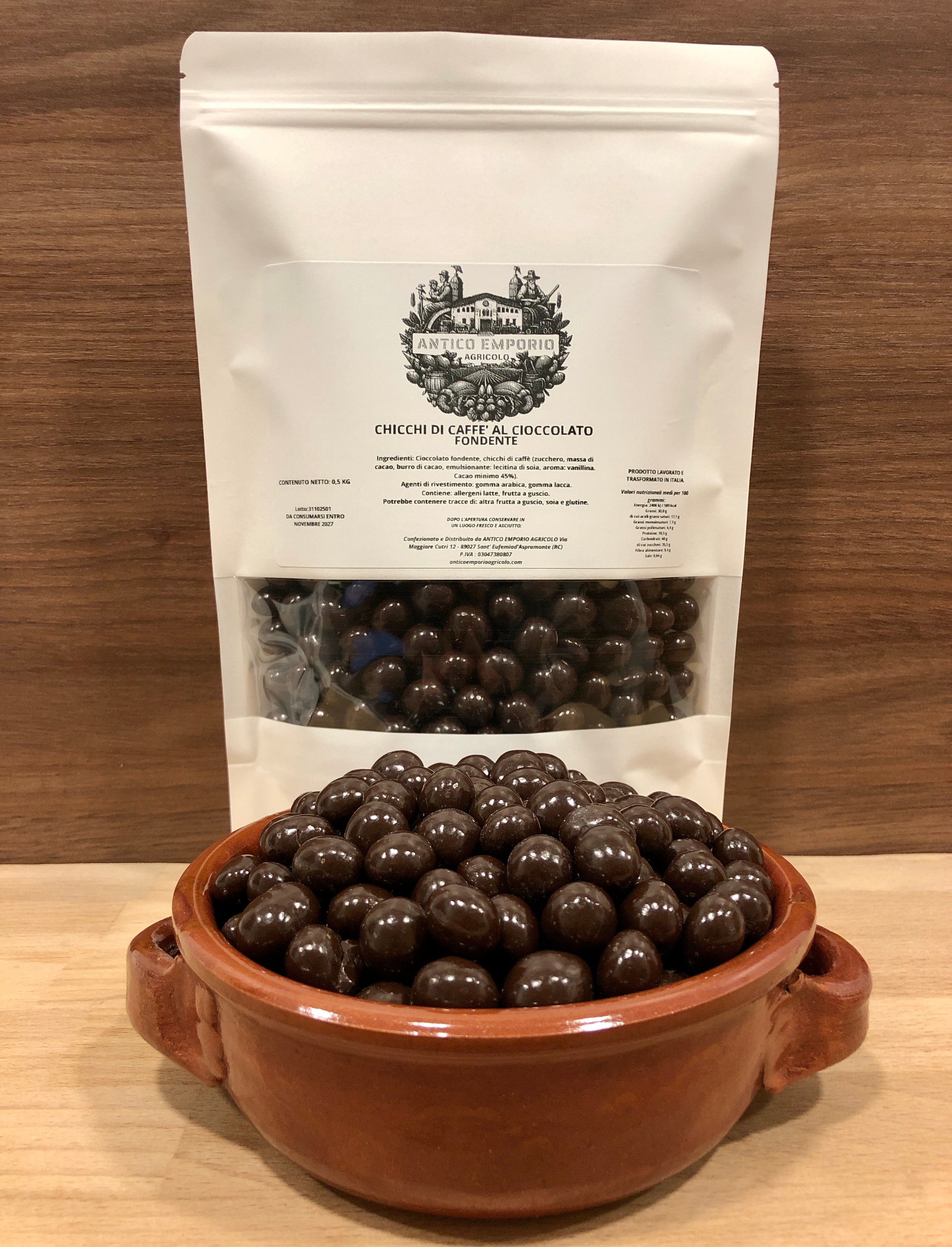 Chicchi di Caffè al Cioccolato Fondente