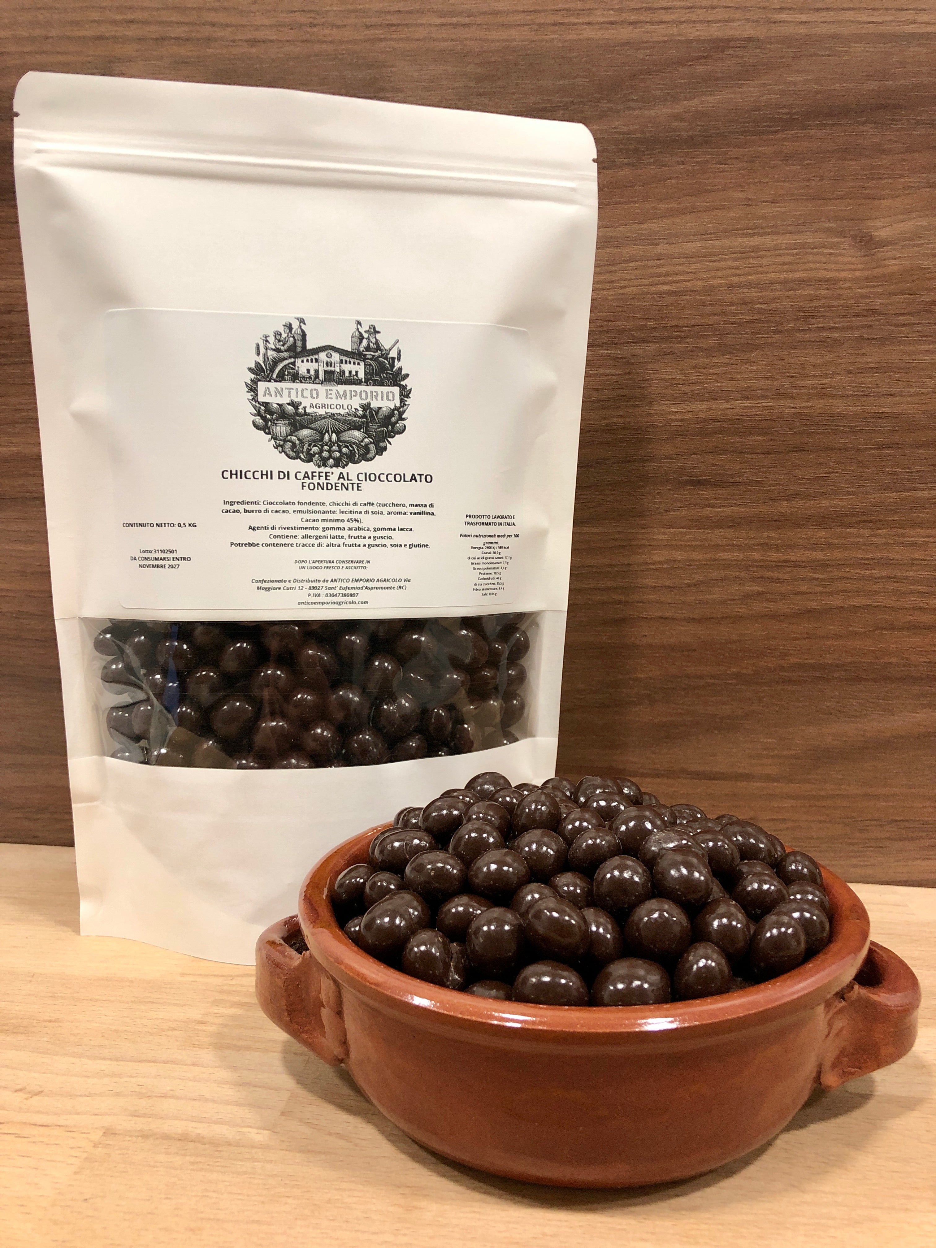 Chicchi di Caffè al Cioccolato Fondente