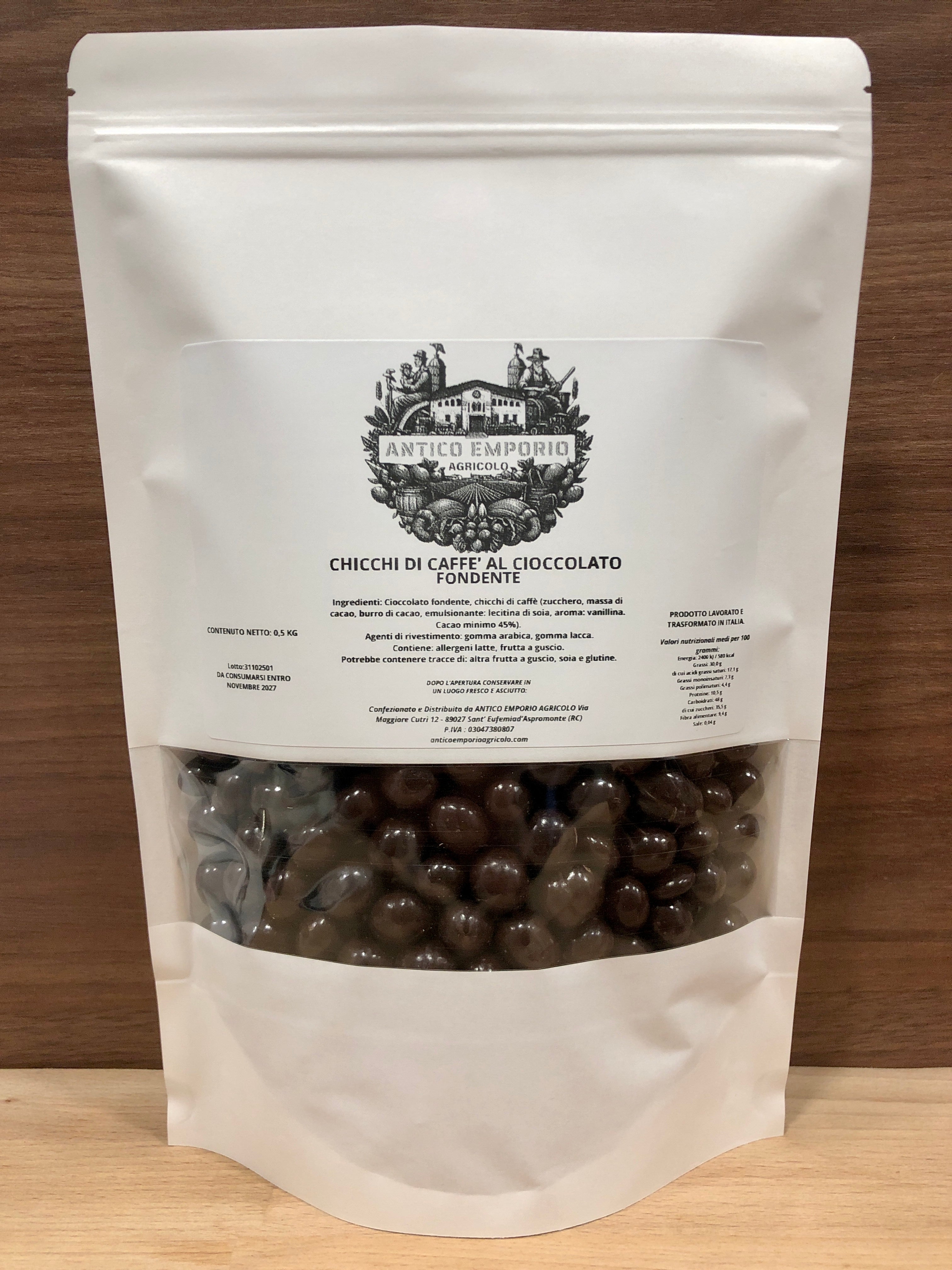 Chicchi di Caffè al Cioccolato Fondente