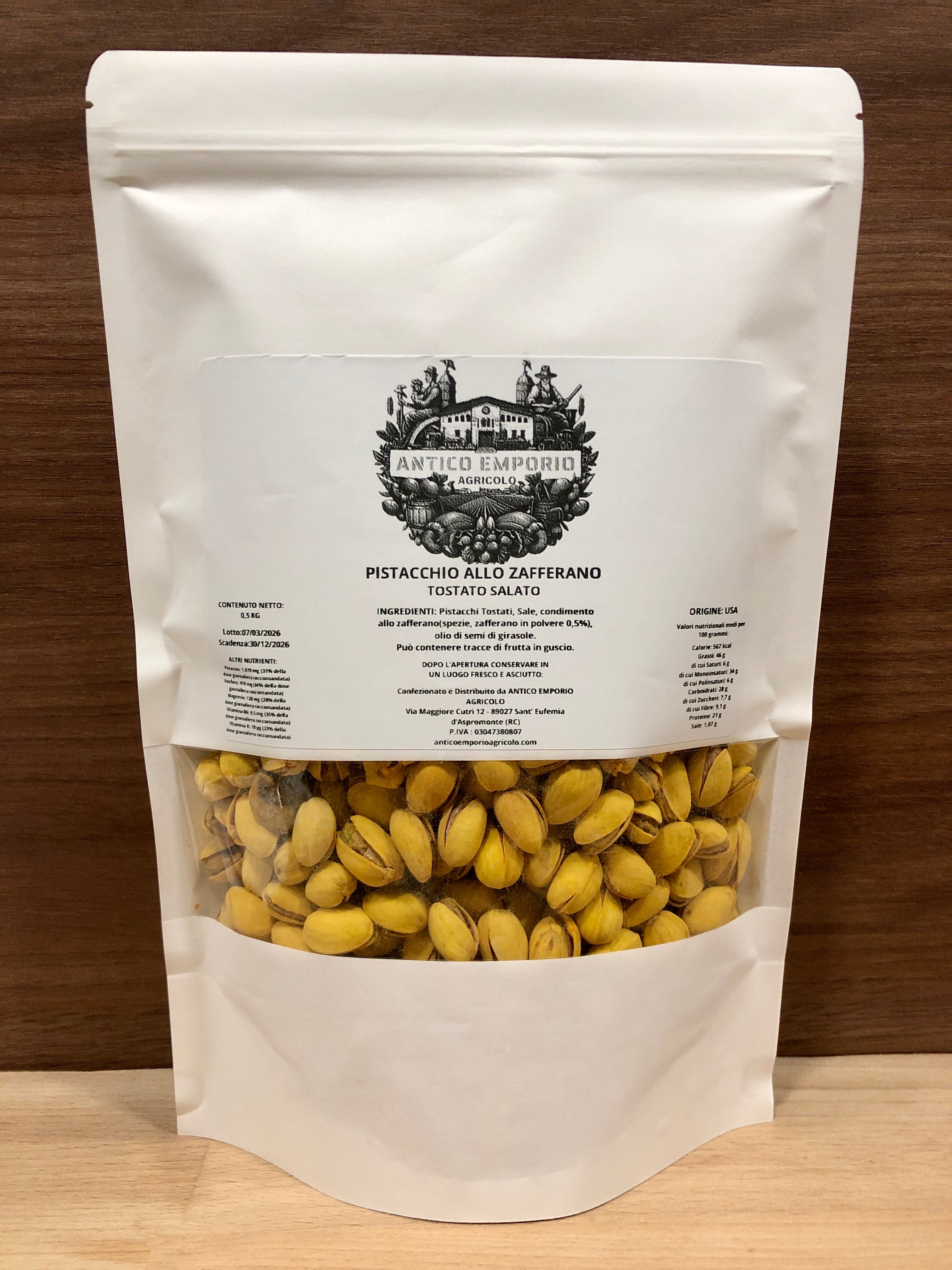 Pistacchio Tostato e Salato allo Zafferano