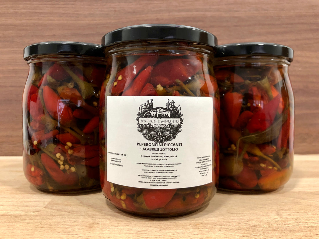 Peperoncini Piccanti Calabresi Interi Sottolio