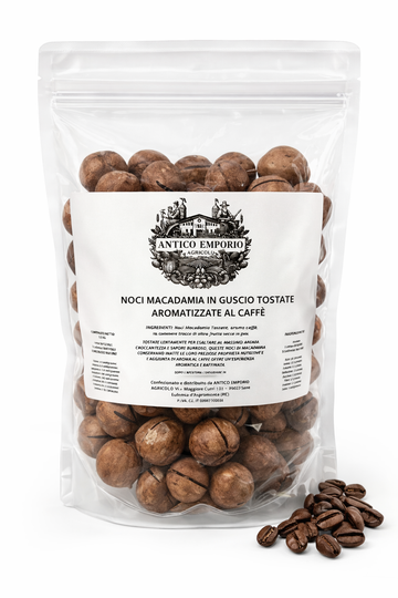 Noci Macadamia Aroma Caffè in Guscio Tostate - Pre-Crack