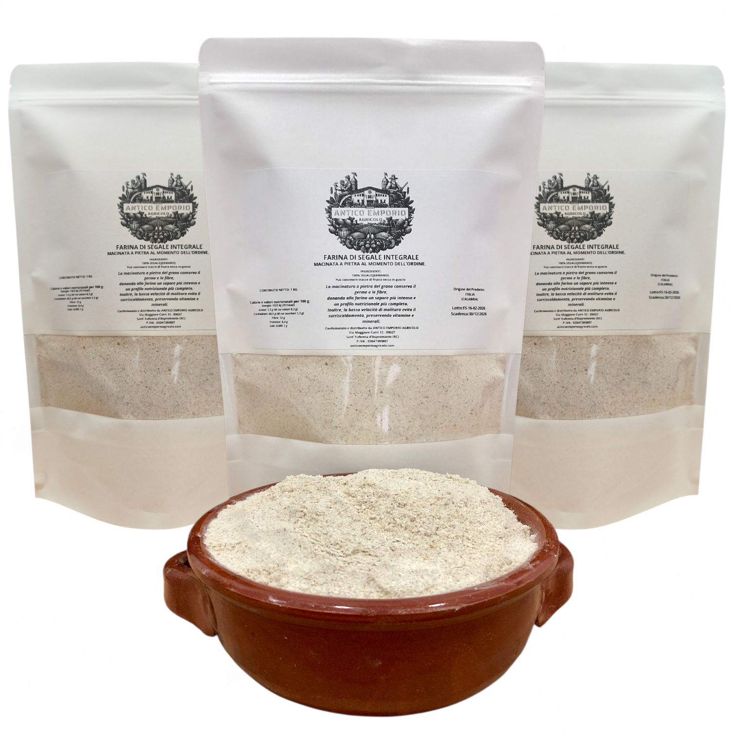 Farina di Segale Integrale – Conosciuta in Calabria come “Jermano”, Macinata a Pietra Fresca –