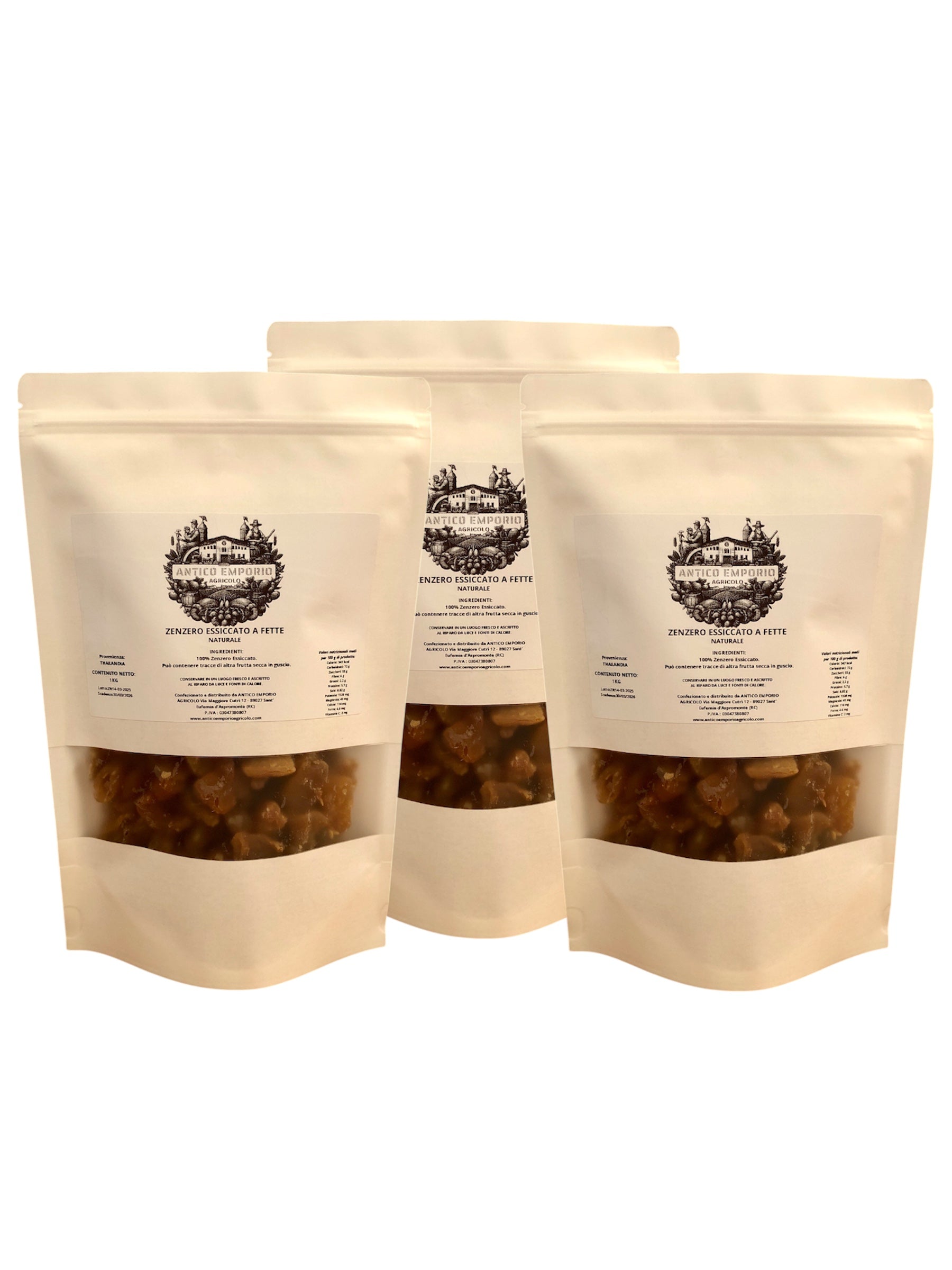 Zenzero Essiccato a Fette 100%Naturale Senza Zucchero