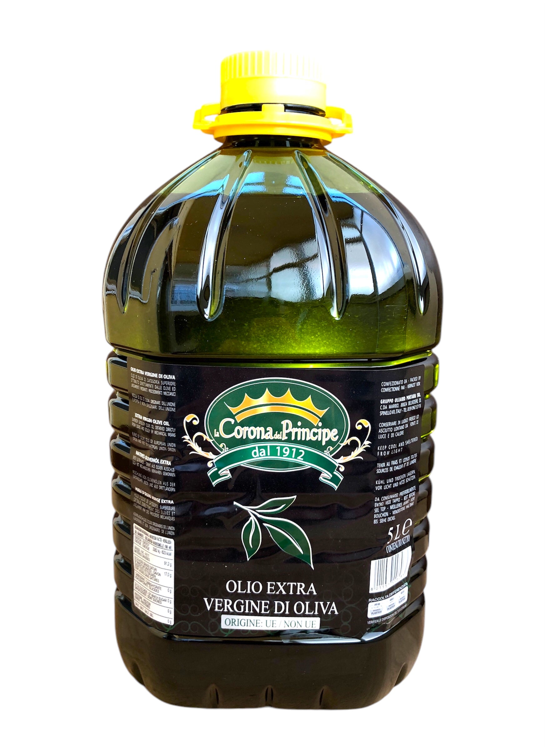 Olio Extravergine di Oliva Naturale in PET 5 Litri – Uso Quotidiano e Cucina Professionale