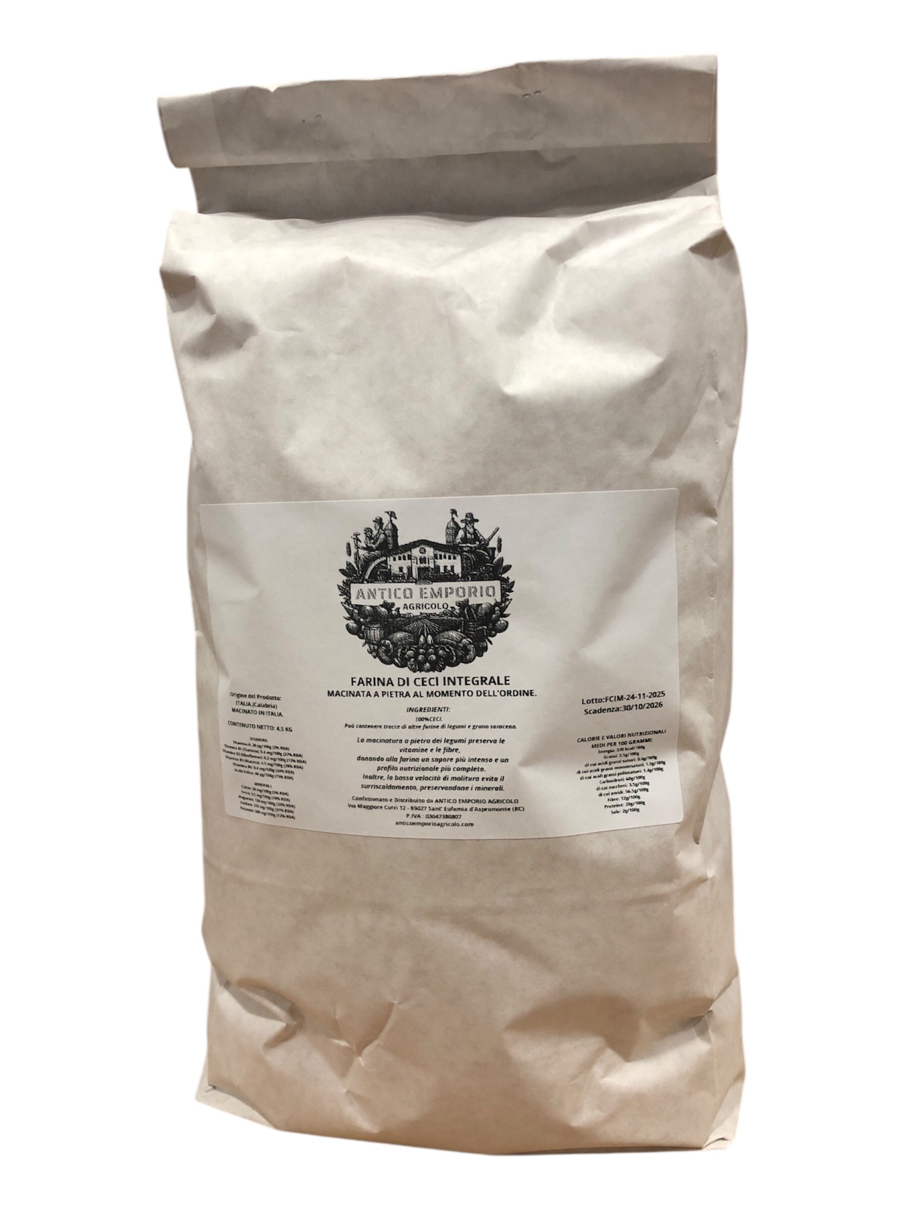Farina di Ceci Italiani Integrale - Macinata a Pietra al Momento dell'Ordine