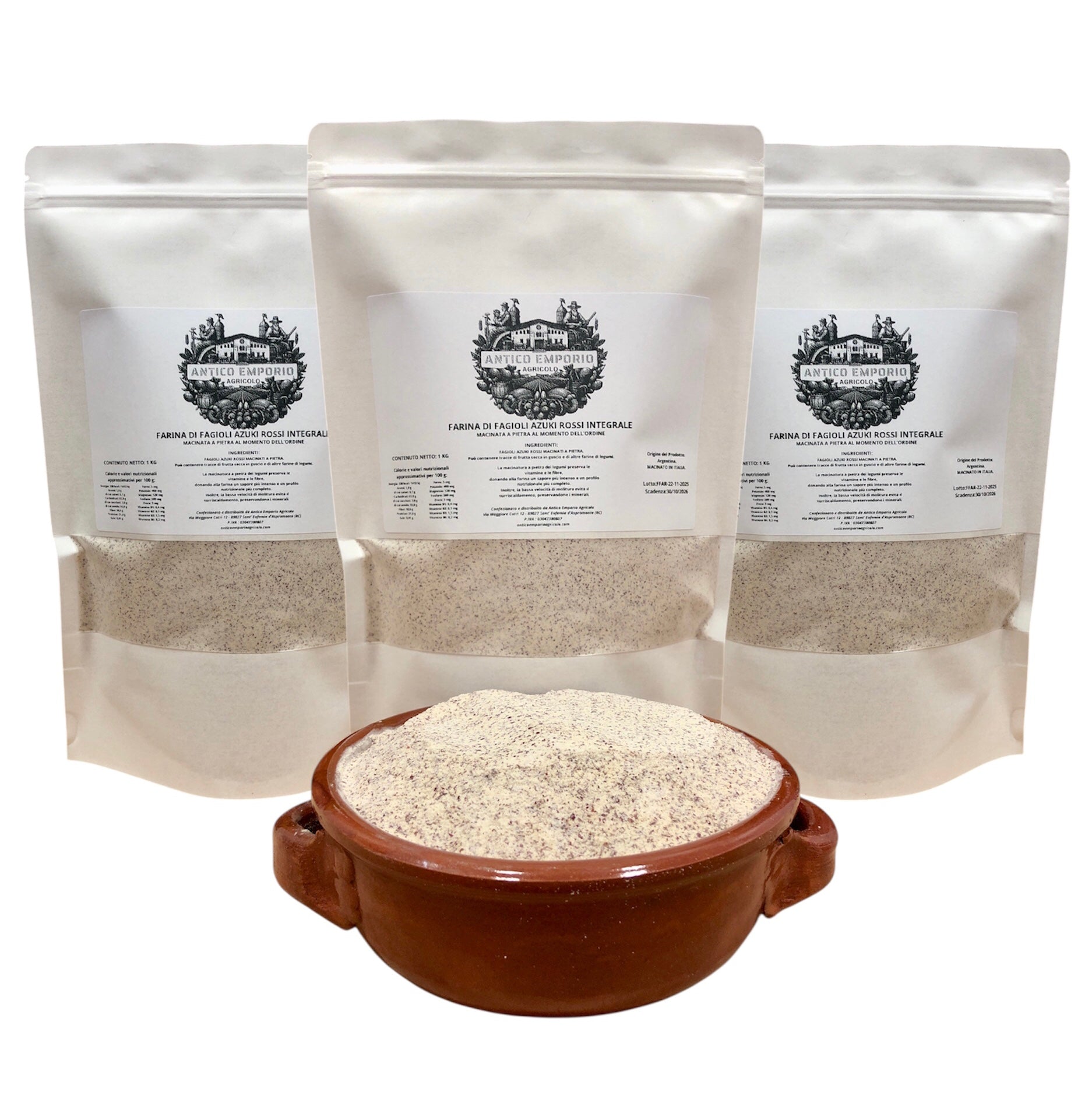 Farina di Fagioli Azuki Rossi Integrale macinata a Pietra al momento dell'ordine