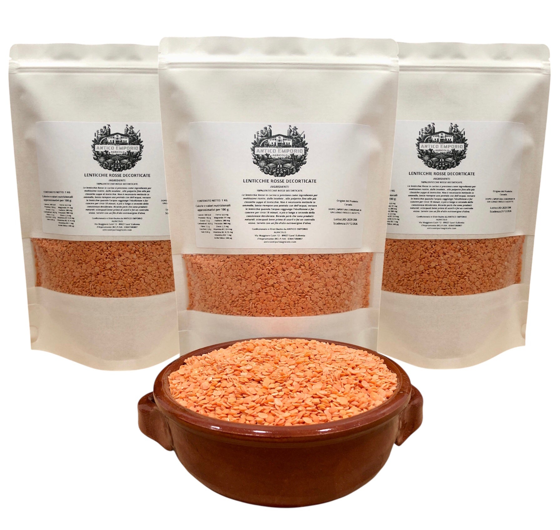 Lenticchie Rosse Decorticate - Selezionate - Naturali -