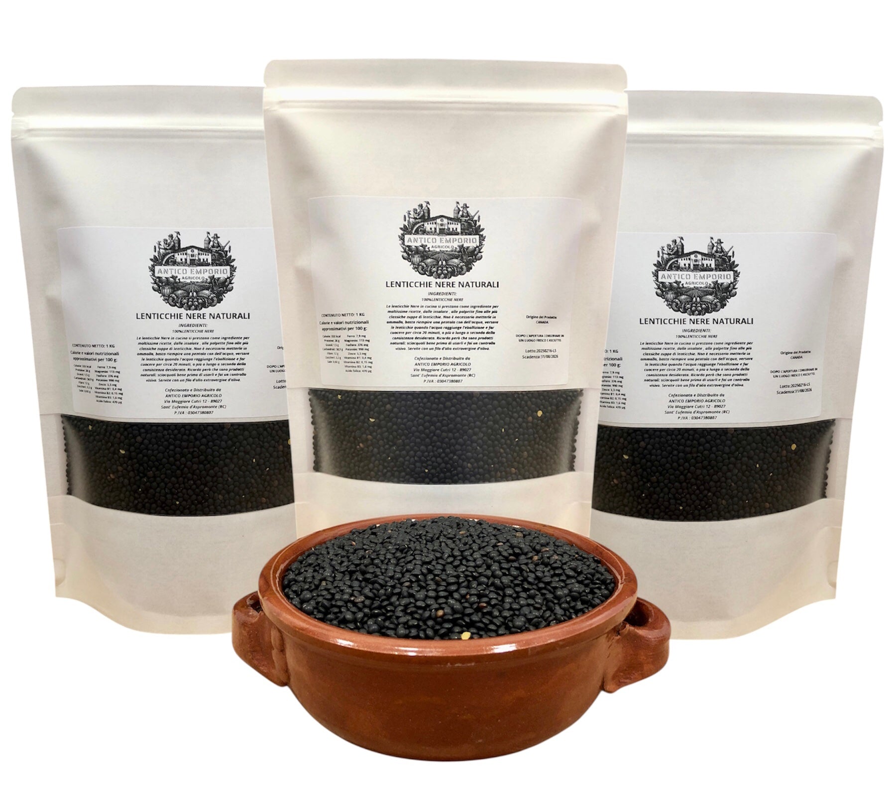 Lenticchie Nere Secche Naturali