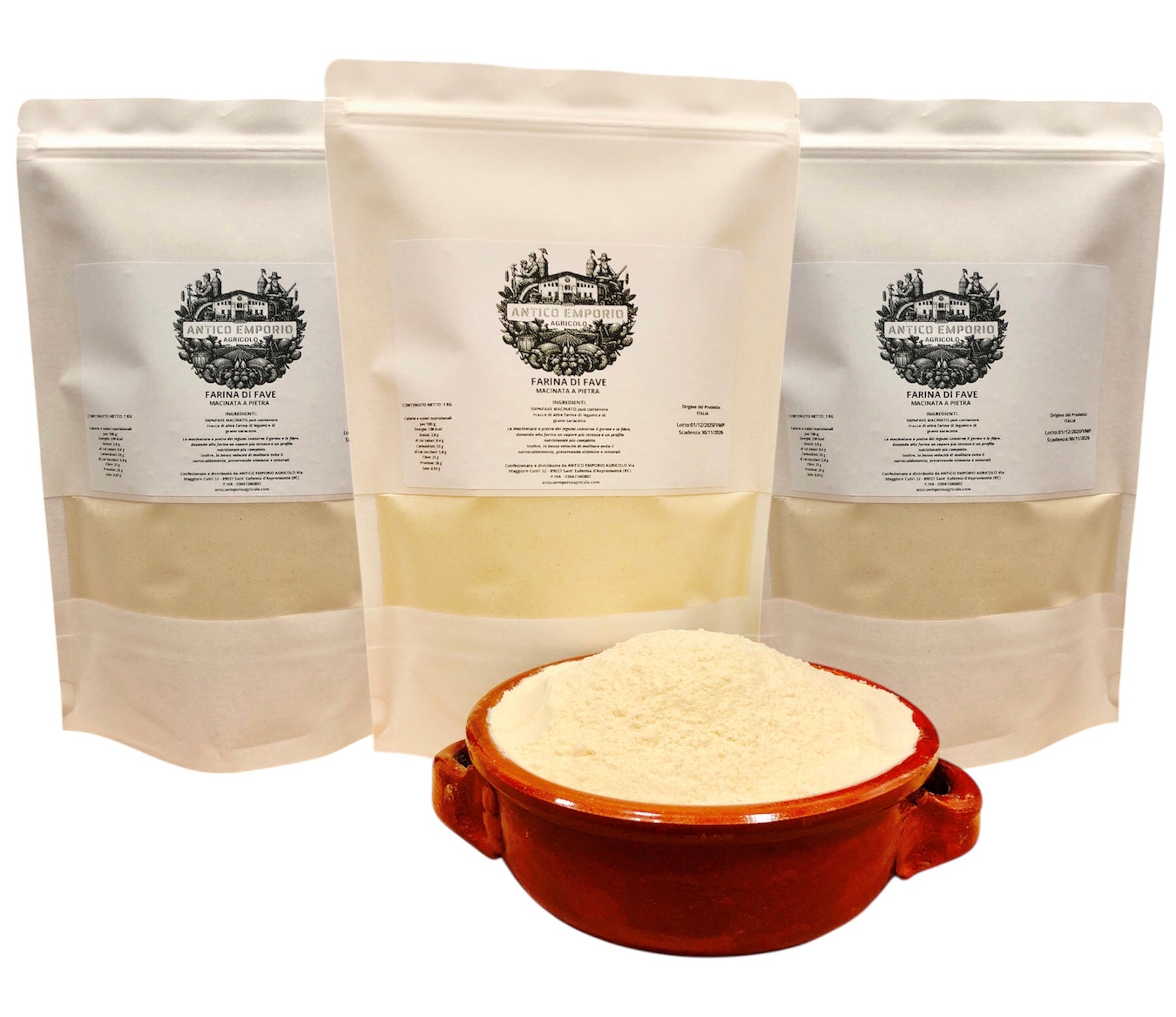 Farina di Fave Decorticate Macinata a Pietra al Momento dell'Ordine