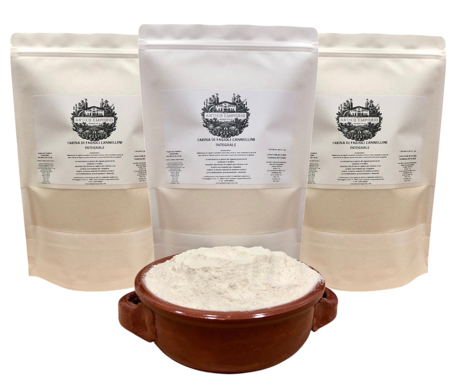 Farina di Fagioli Cannellini Integrale - Macinata a Pietra