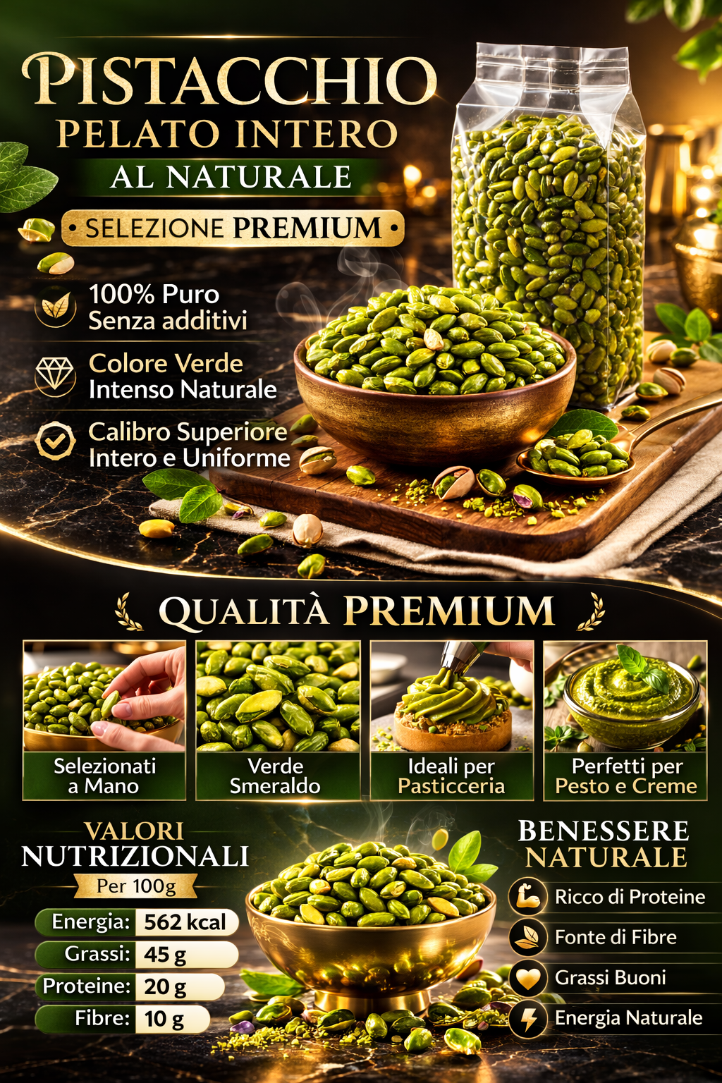 Pistacchio Pelato Intero al Naturale