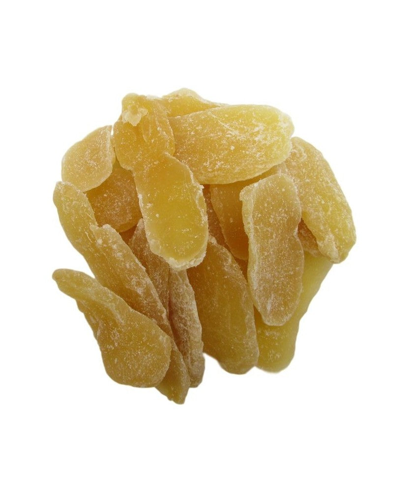Zenzero Disidratato Naturale a Fette con Zucchero a Velo 100 Gr.