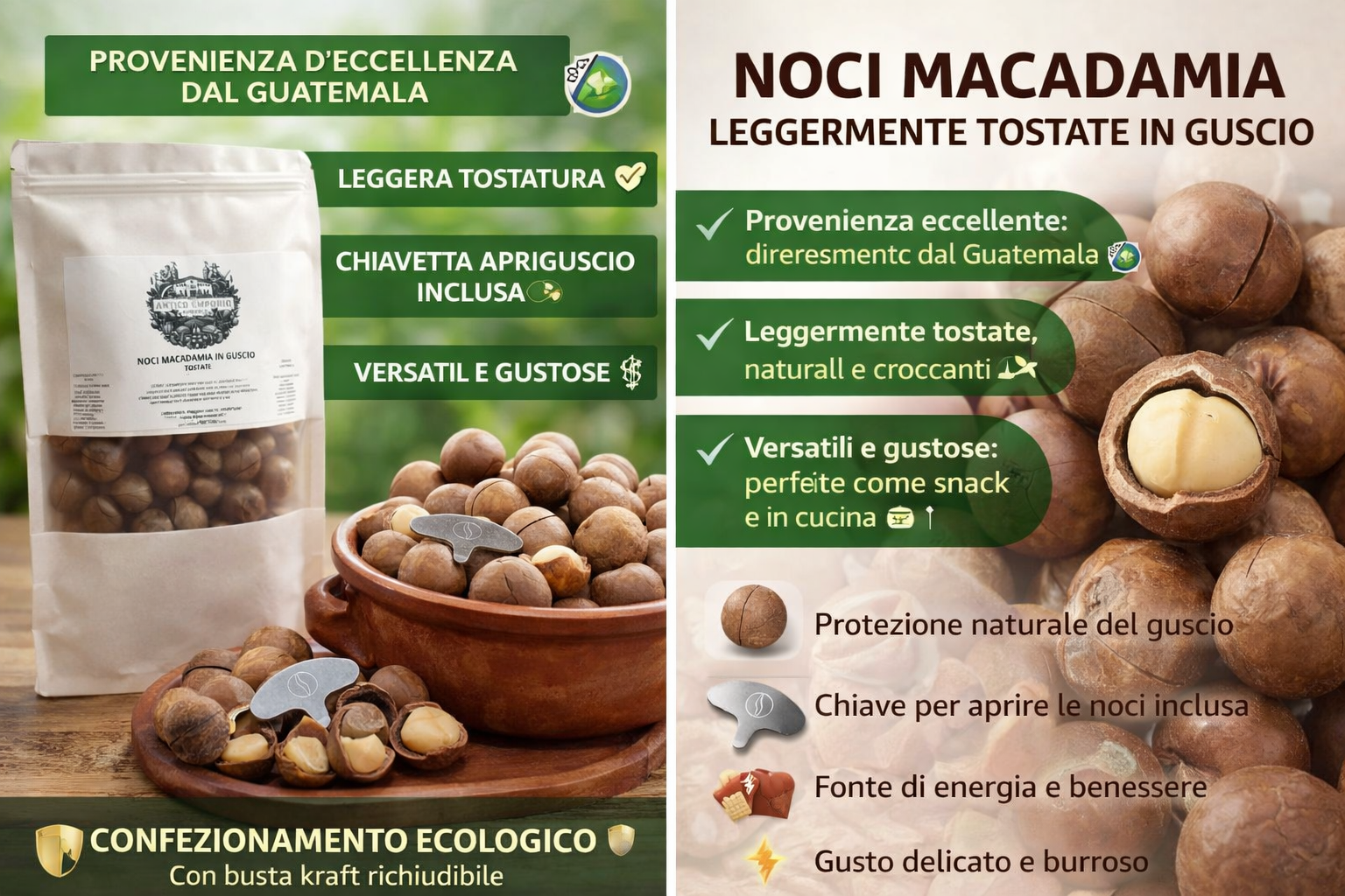 Noci Macadamia in Guscio Tostate - Pre-Crack